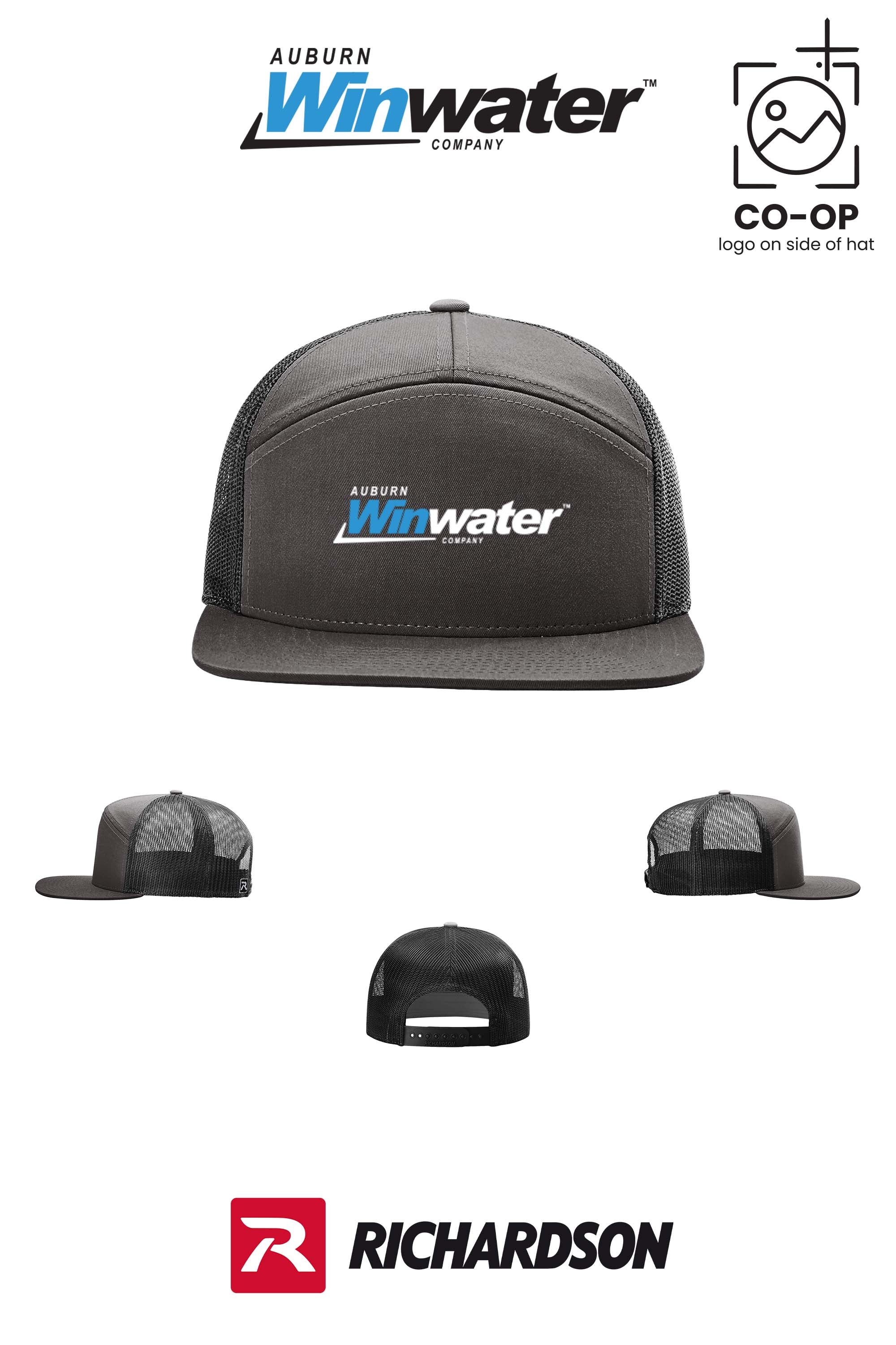 Richardson 168 Seven-Panel Trucker- Auburn Winwater