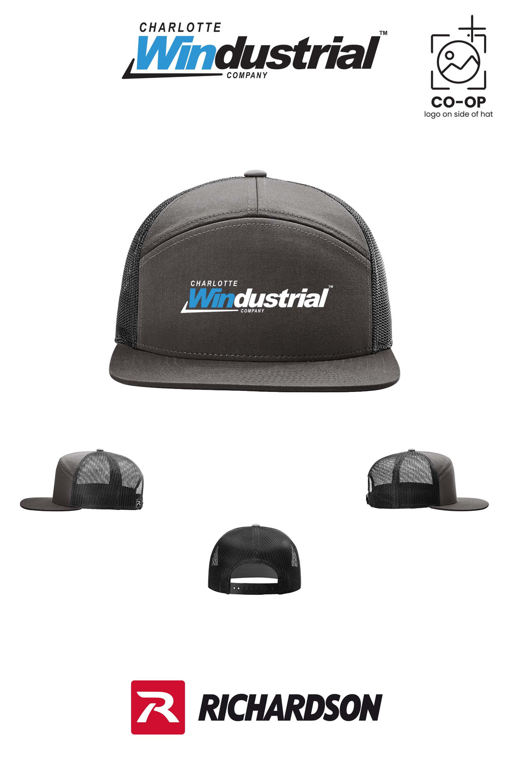 Richardson 168 Seven-Panel Trucker - Charlotte Windustrial
