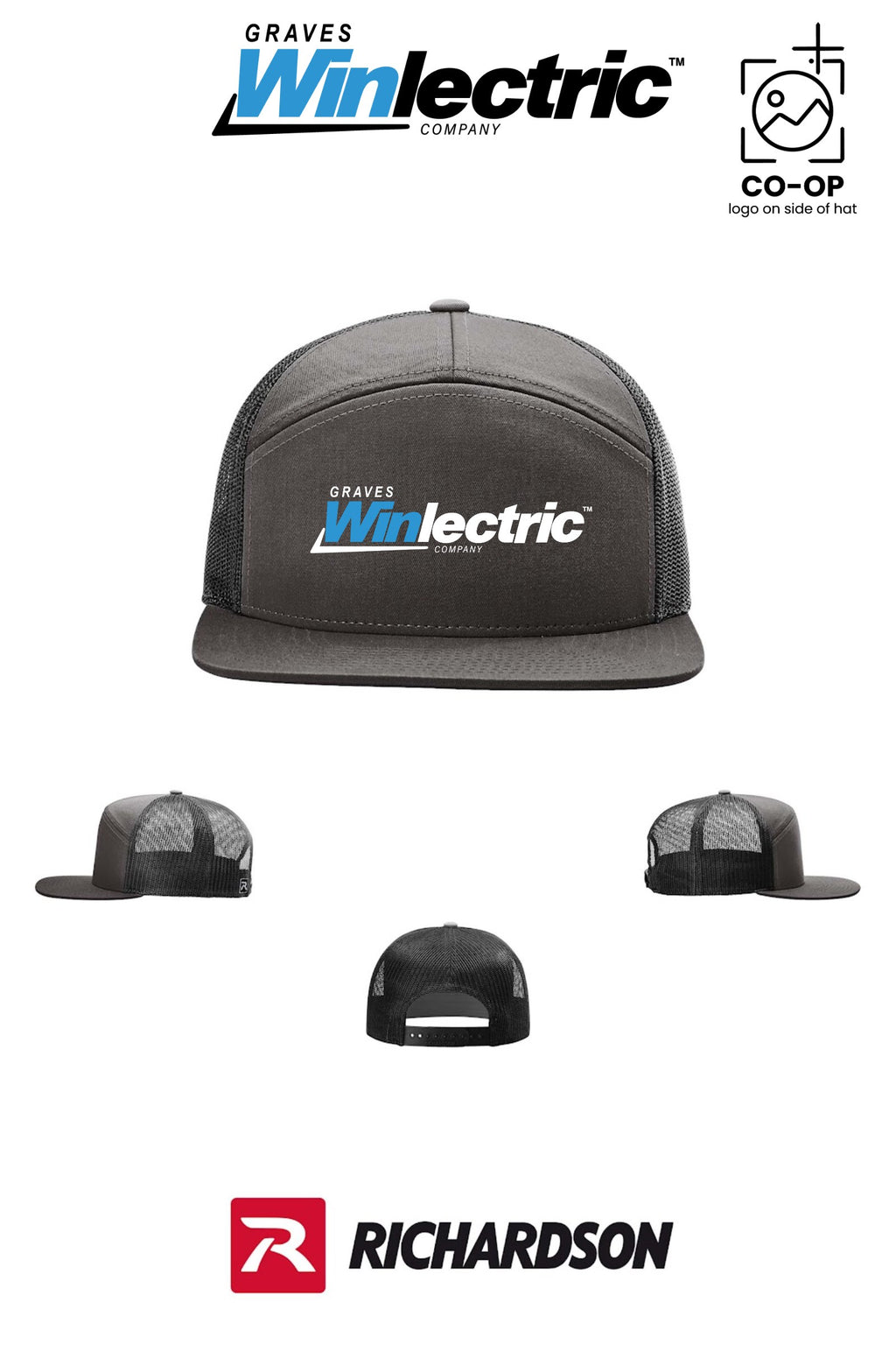 Richardson 168 Seven-Panel Trucker - Graves Winlectric