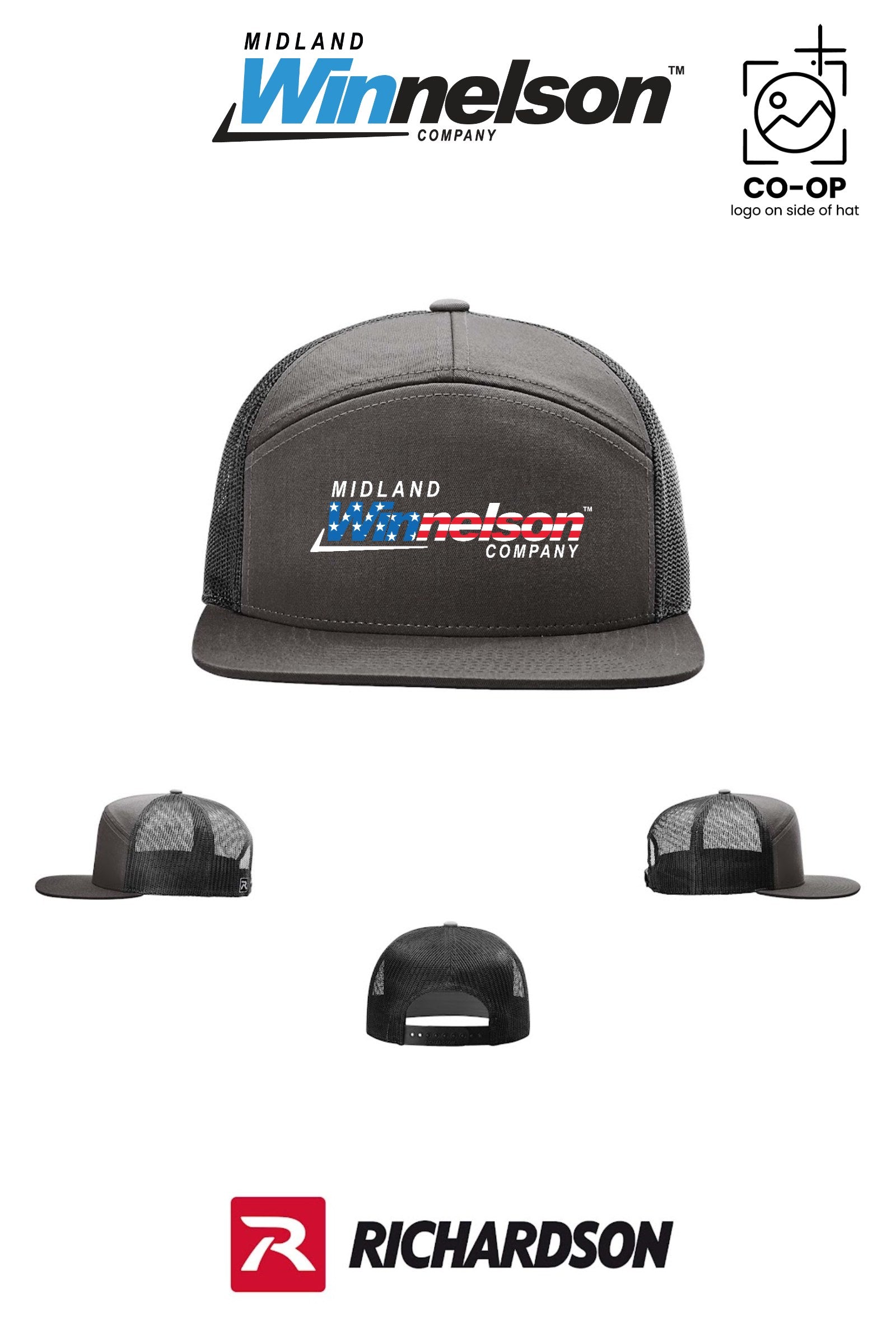 Richardson 168 Seven-Panel Trucker - Midland Winnelson - Patriot