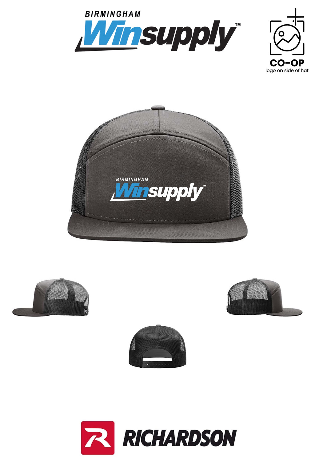 Richardson 168 Seven-Panel Trucker - Birmingham Winsupply