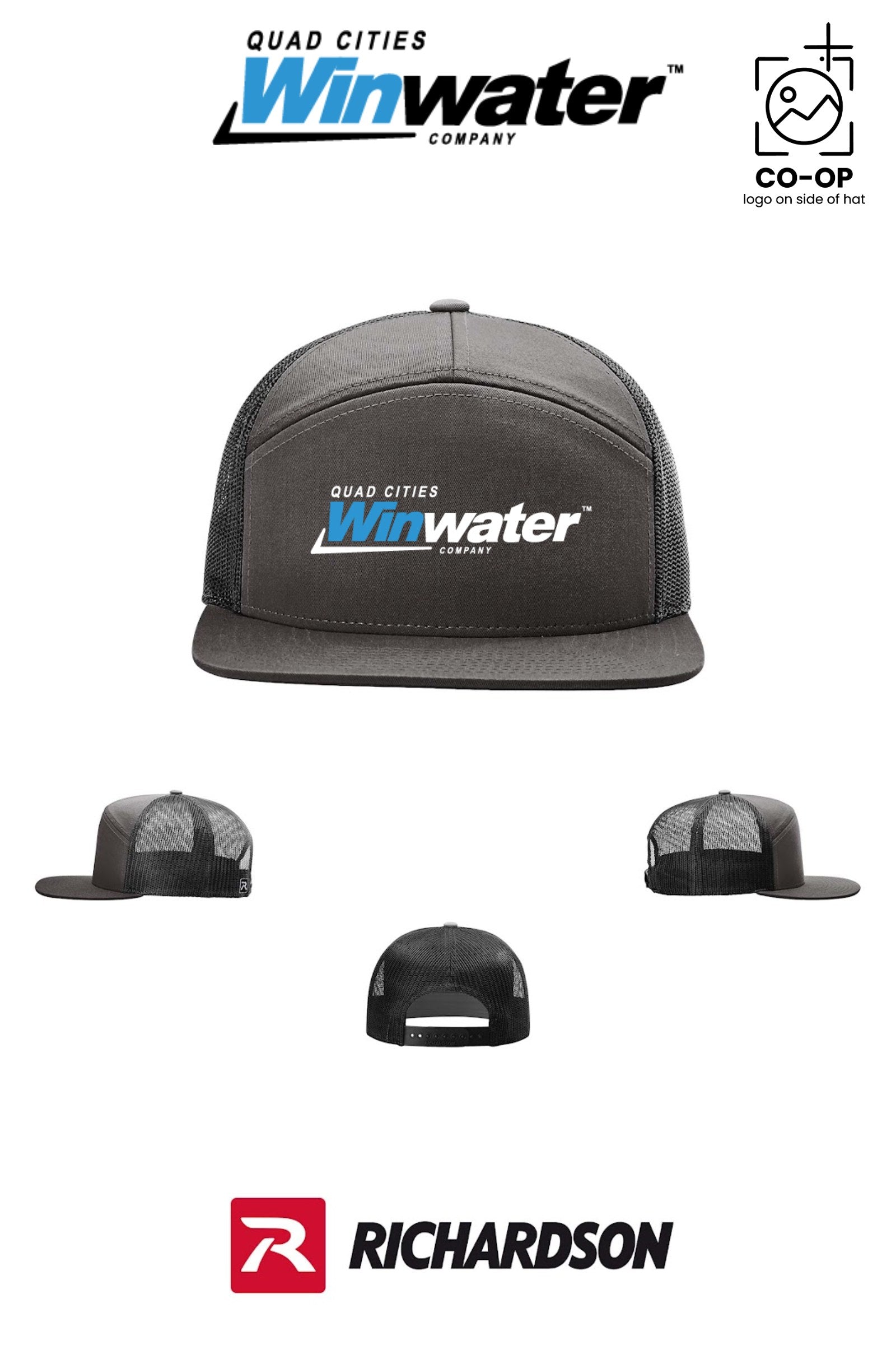 Richardson 168 Seven-Panel Trucker - Quad Cities Winwater