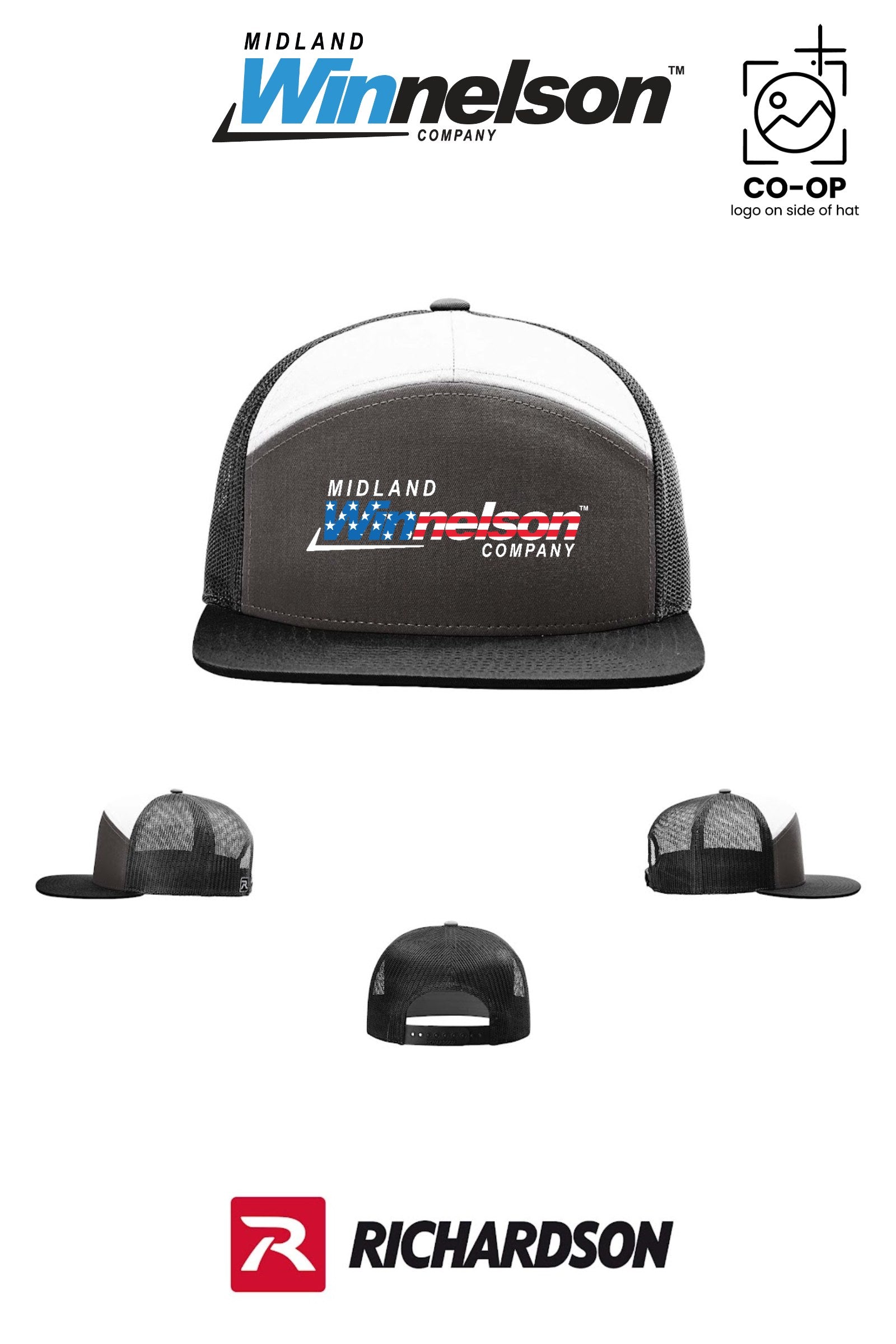 Richardson 168 Seven-Panel Trucker - Midland Winnelson - Patriot