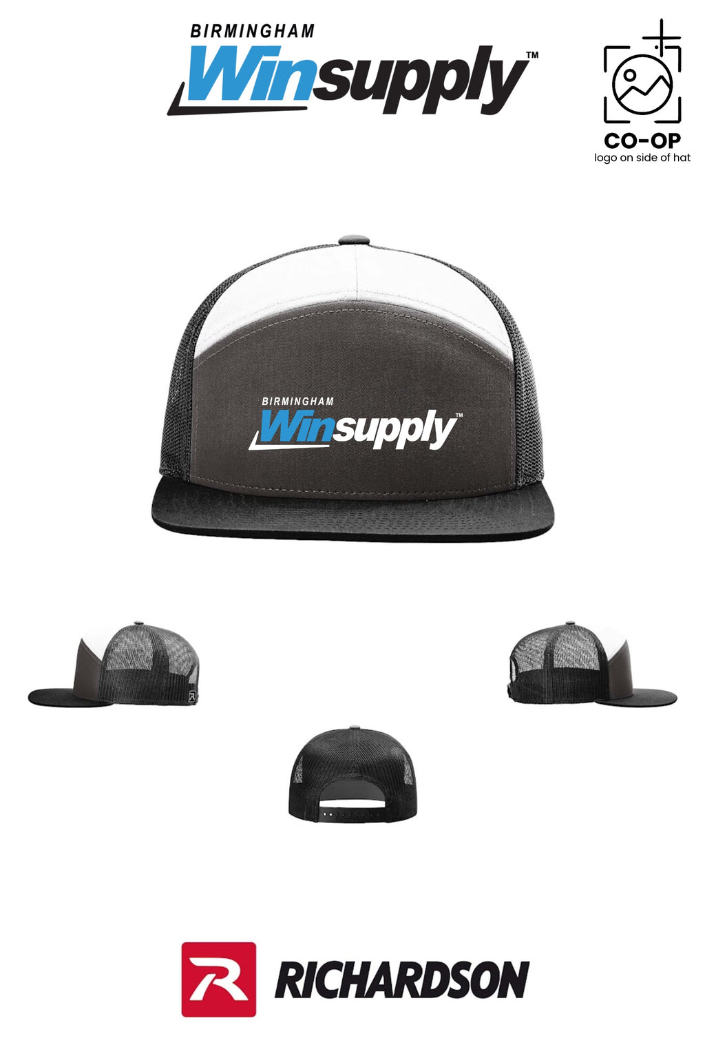 Richardson 168 Seven-Panel Trucker - Birmingham Winsupply