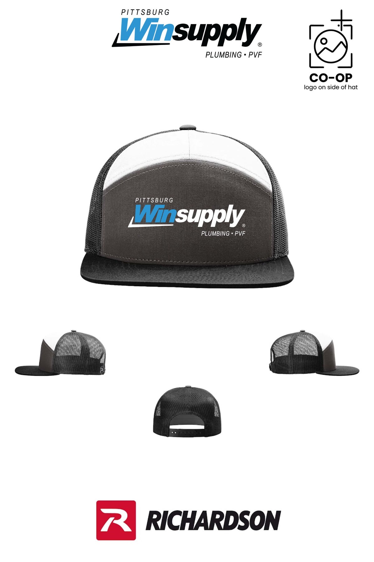 Richardson 168 Seven-Panel Trucker - Pittsburg Winsupply