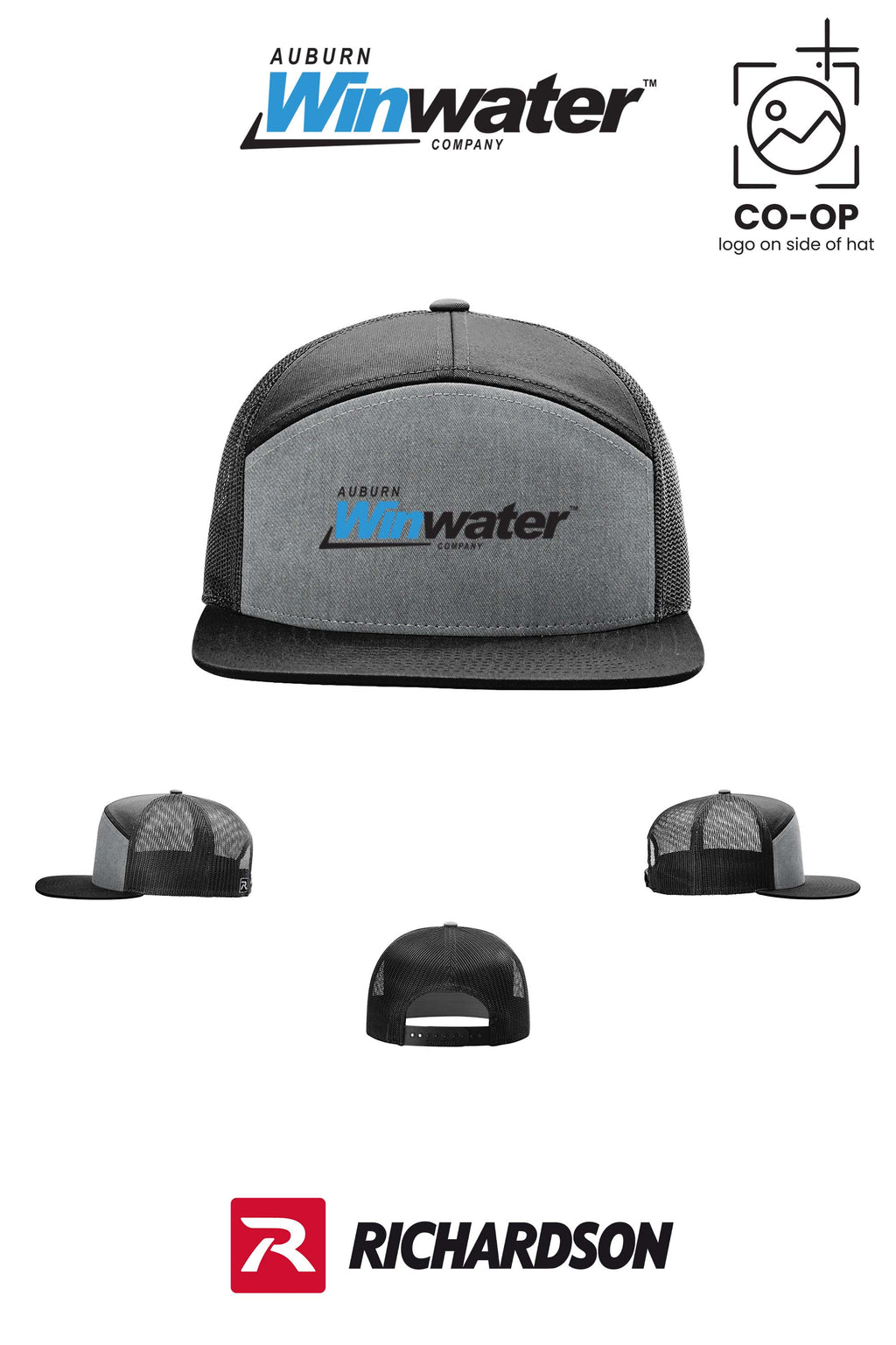 Richardson 168 Seven-Panel Trucker- Auburn Winwater
