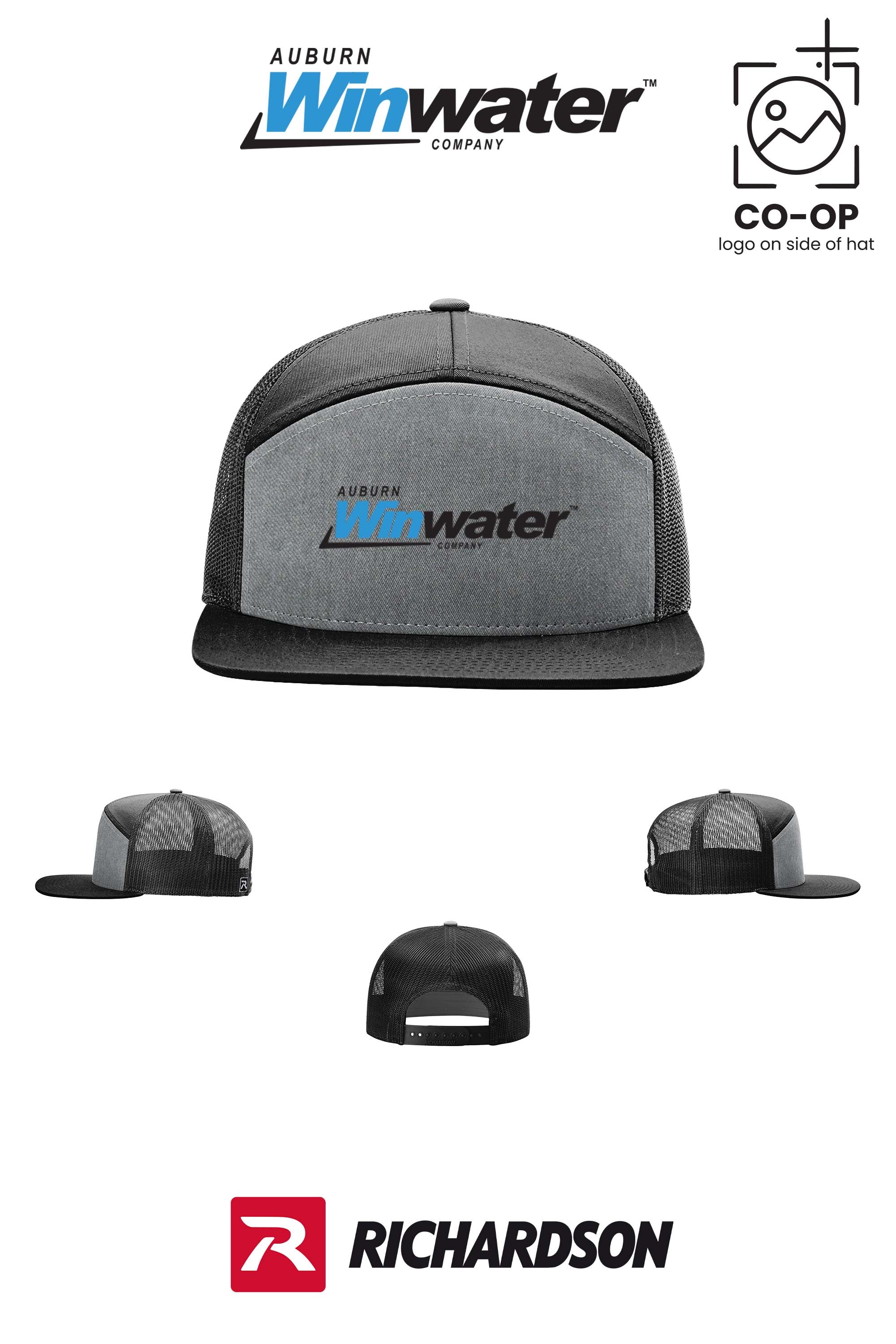 Richardson 168 Seven-Panel Trucker- Auburn Winwater