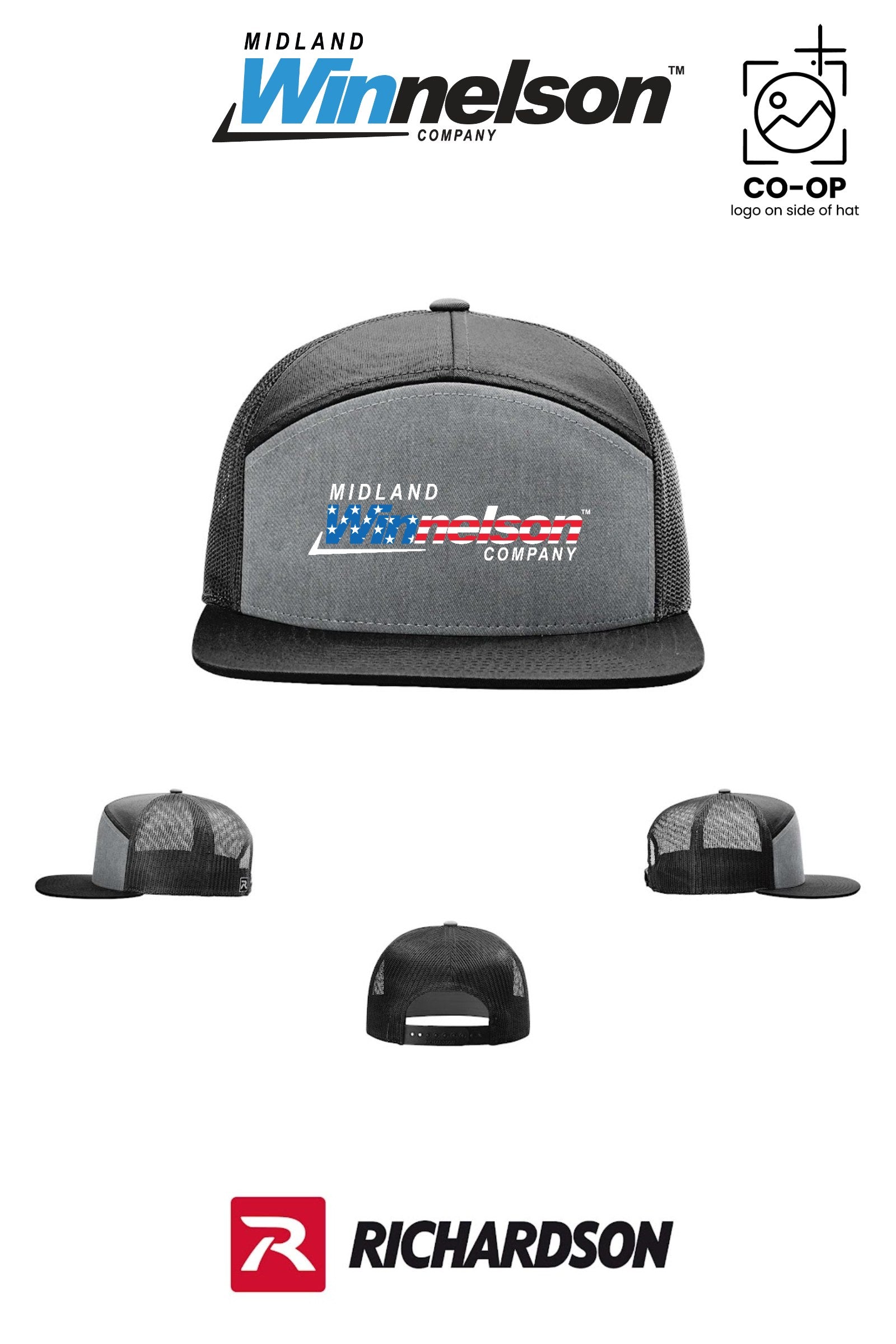 Richardson 168 Seven-Panel Trucker - Midland Winnelson - Patriot