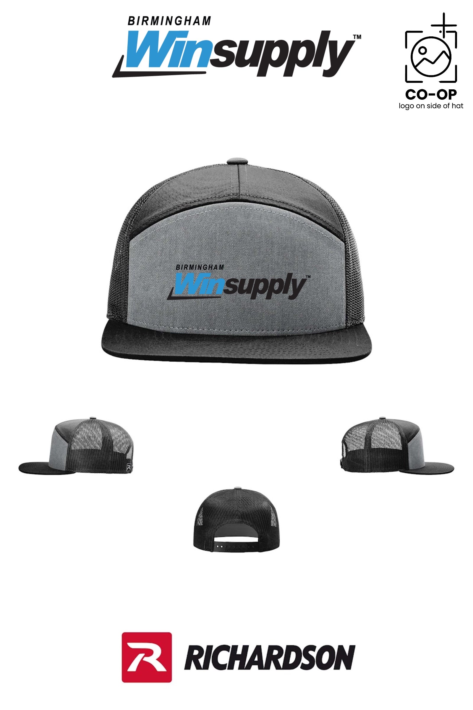 Richardson 168 Seven-Panel Trucker - Birmingham Winsupply