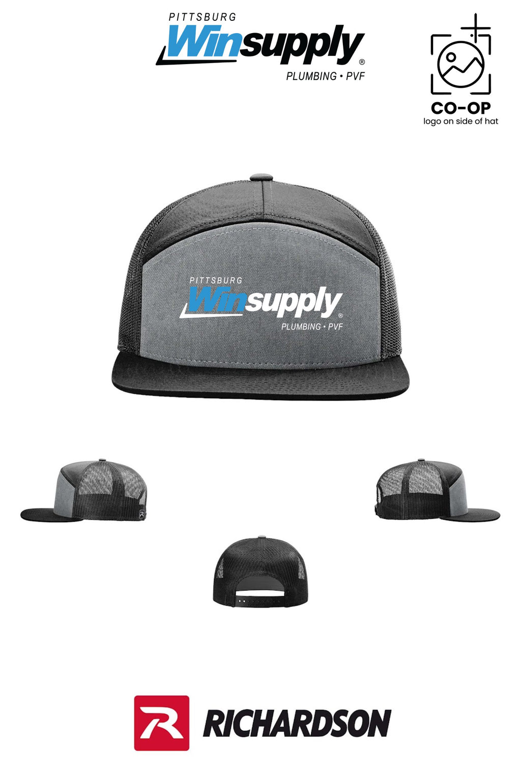 Richardson 168 Seven-Panel Trucker - Pittsburg Winsupply