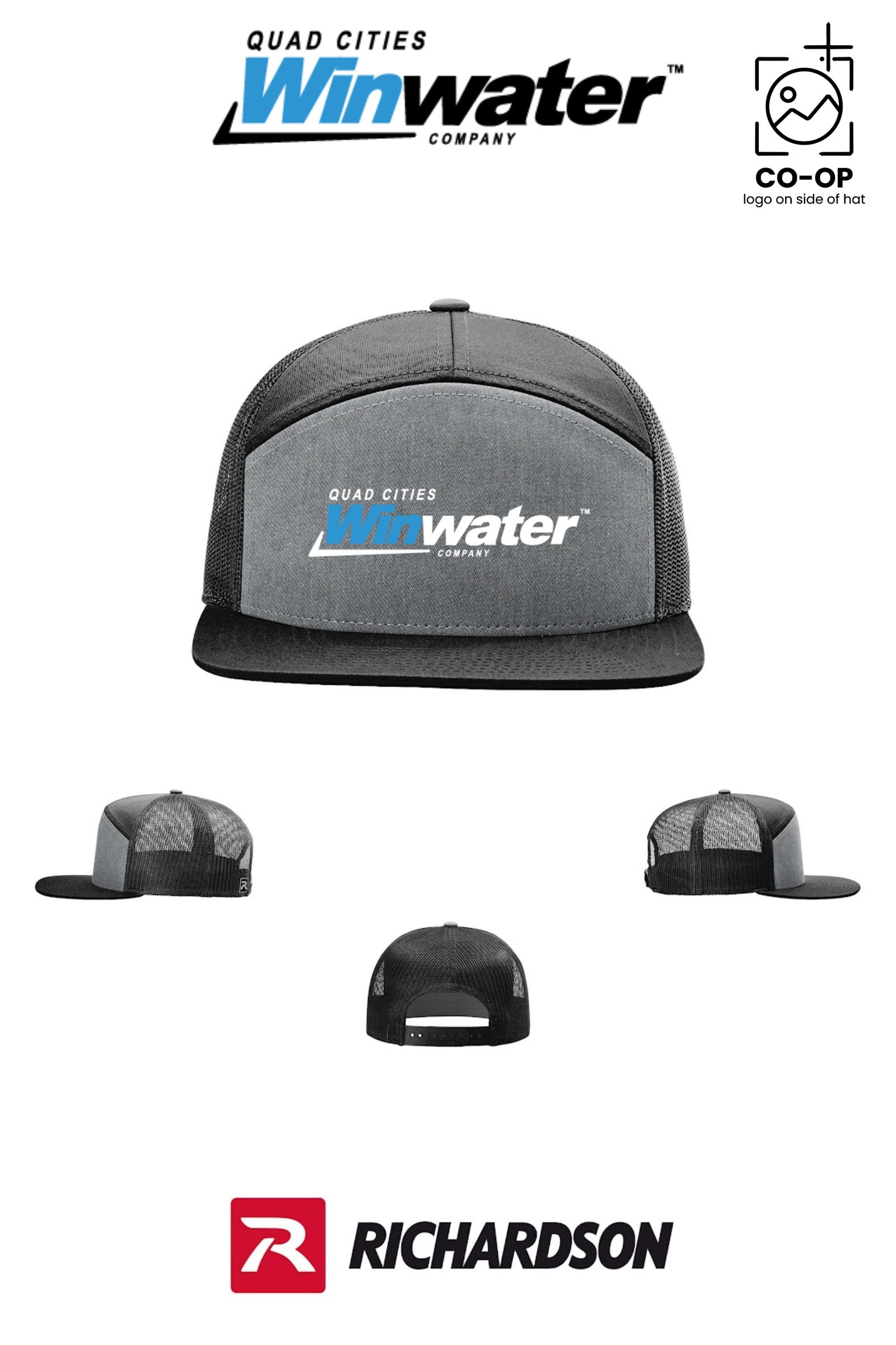 Richardson 168 Seven-Panel Trucker - Quad Cities Winwater