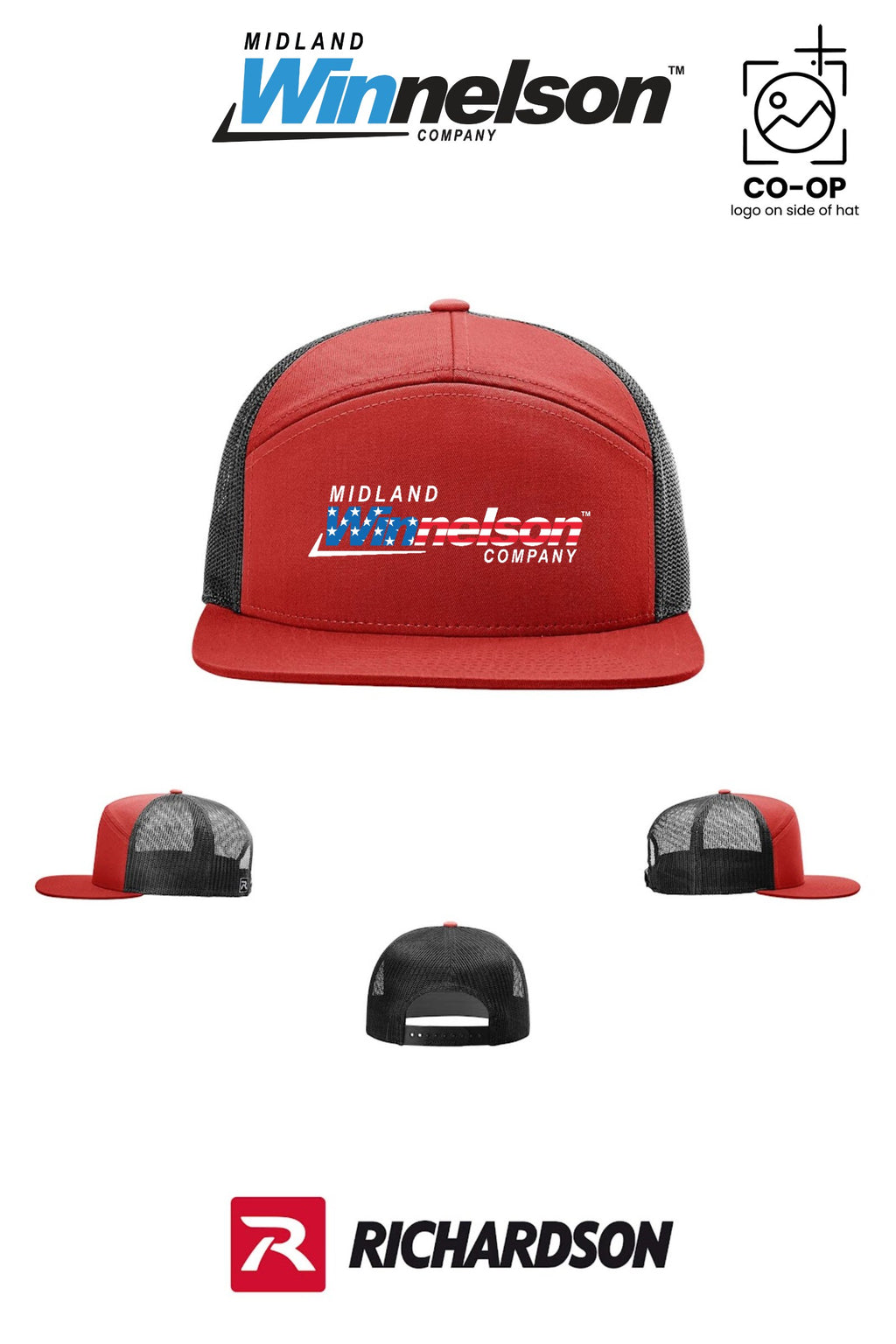 Richardson 168 Seven-Panel Trucker - Midland Winnelson - Patriot