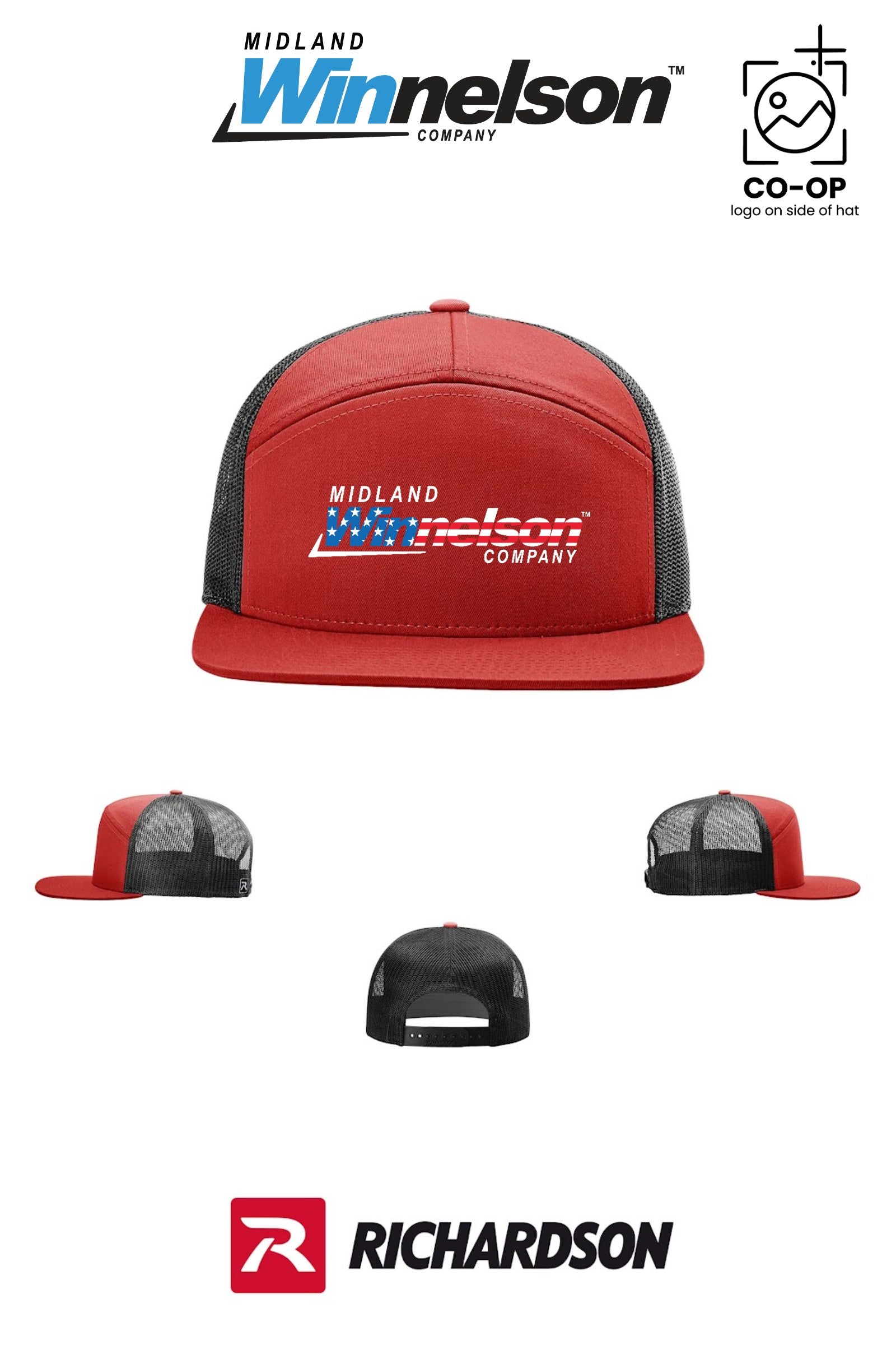 Richardson 168 Seven-Panel Trucker - Midland Winnelson - Patriot