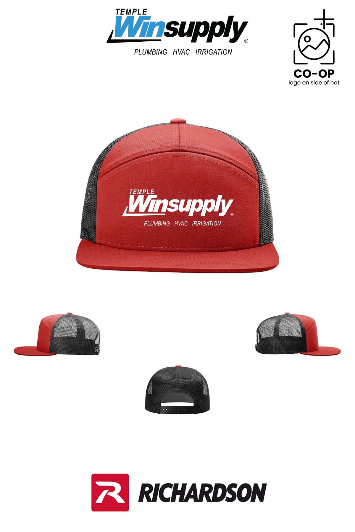 Richardson 168 Seven-Panel Trucker - Temple Winsupply