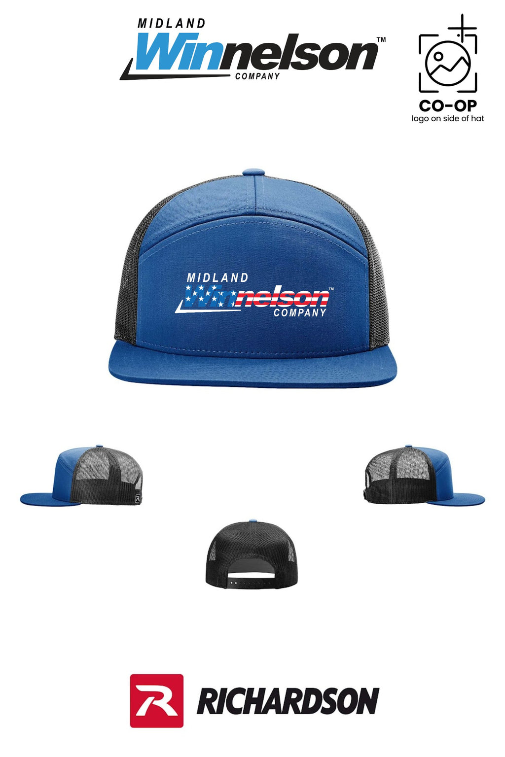 Richardson 168 Seven-Panel Trucker - Midland Winnelson - Patriot