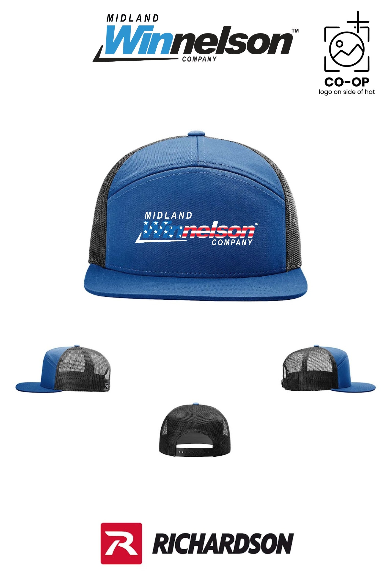 Richardson 168 Seven-Panel Trucker - Midland Winnelson - Patriot