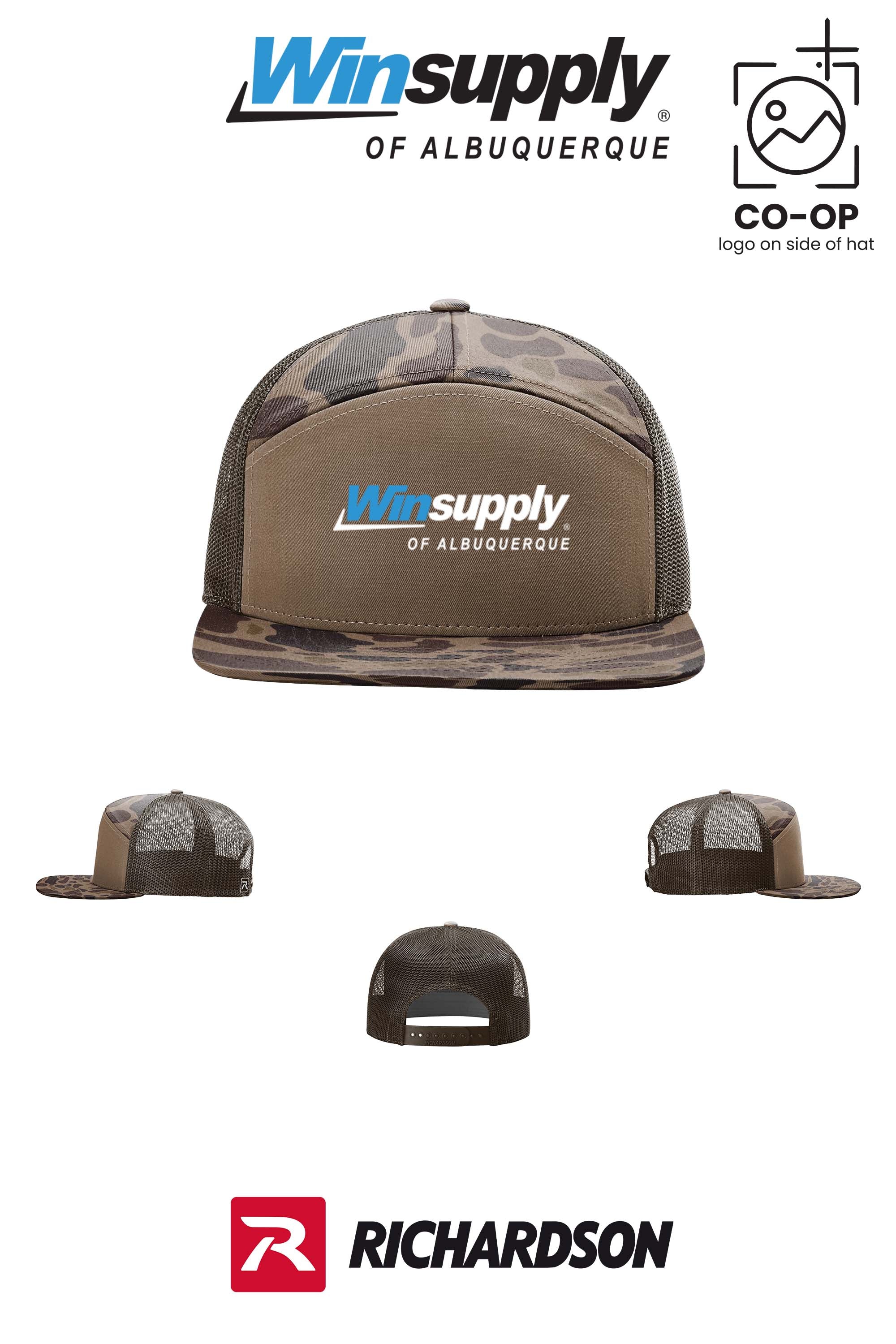 Richardson 168P Printed Seven-Panel Trucker- Winsupply of Albuquerque