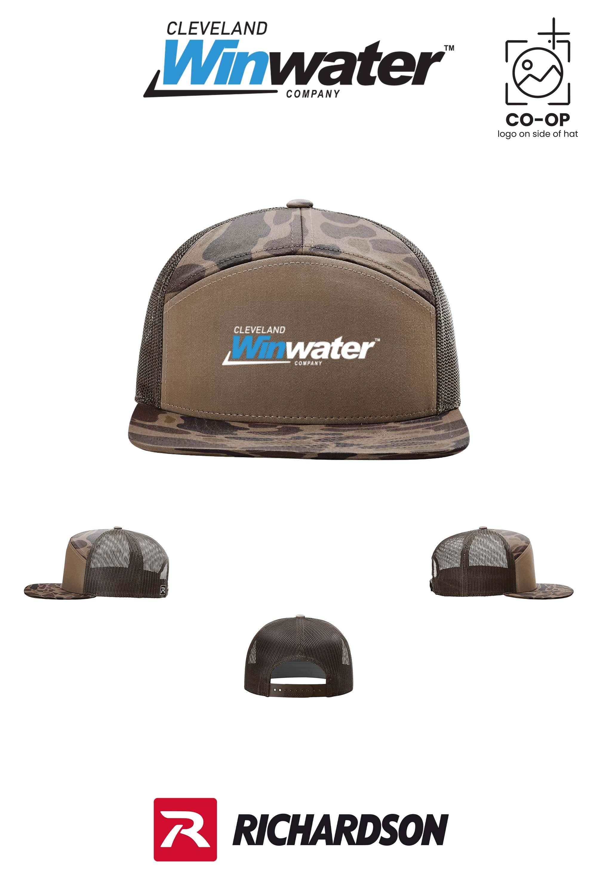 Richardson 168P Printed Seven-Panel Trucker- Winwater of Cleveland