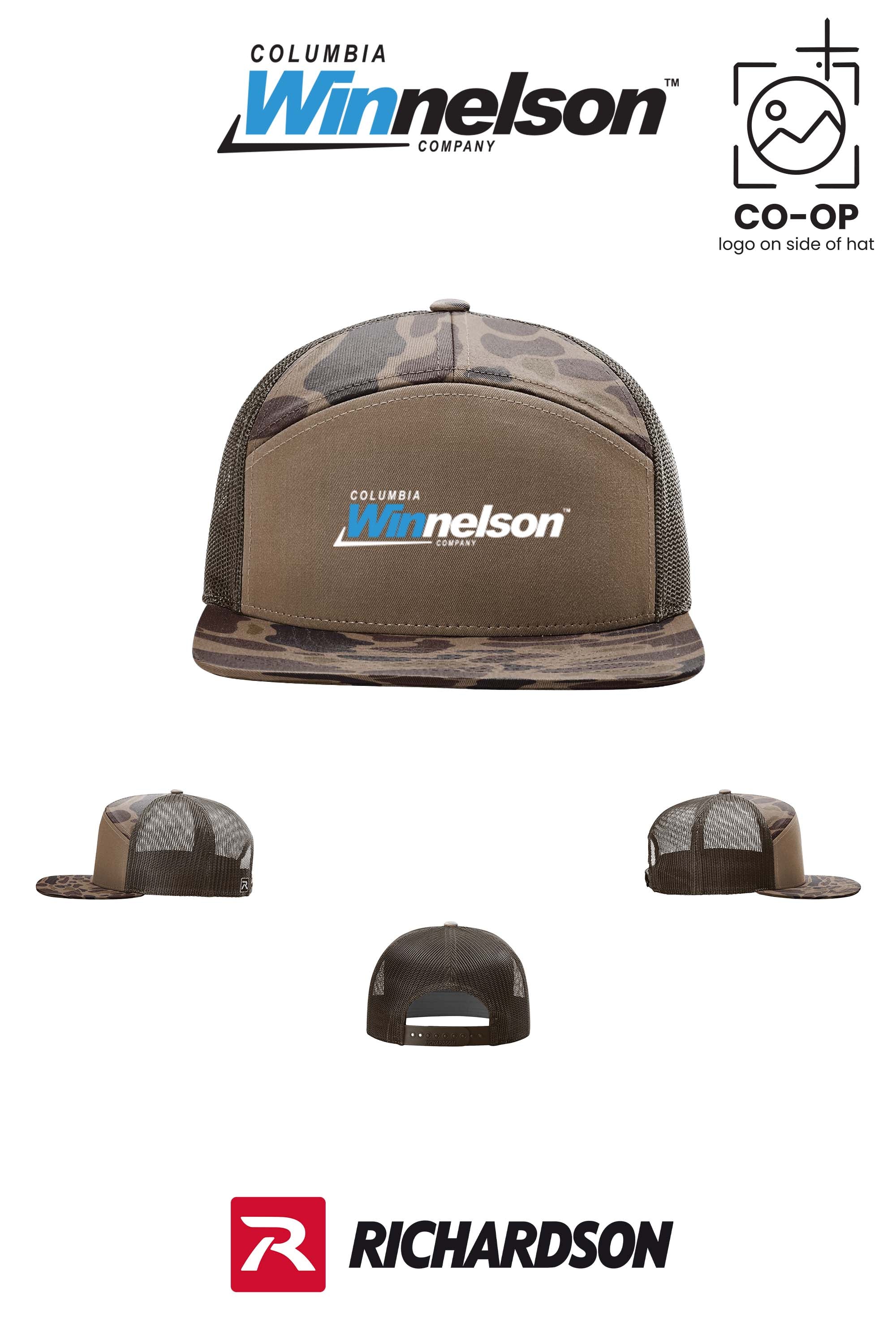 Richardson 168P Printed Seven-Panel Trucker- Columbia MO Winnelson