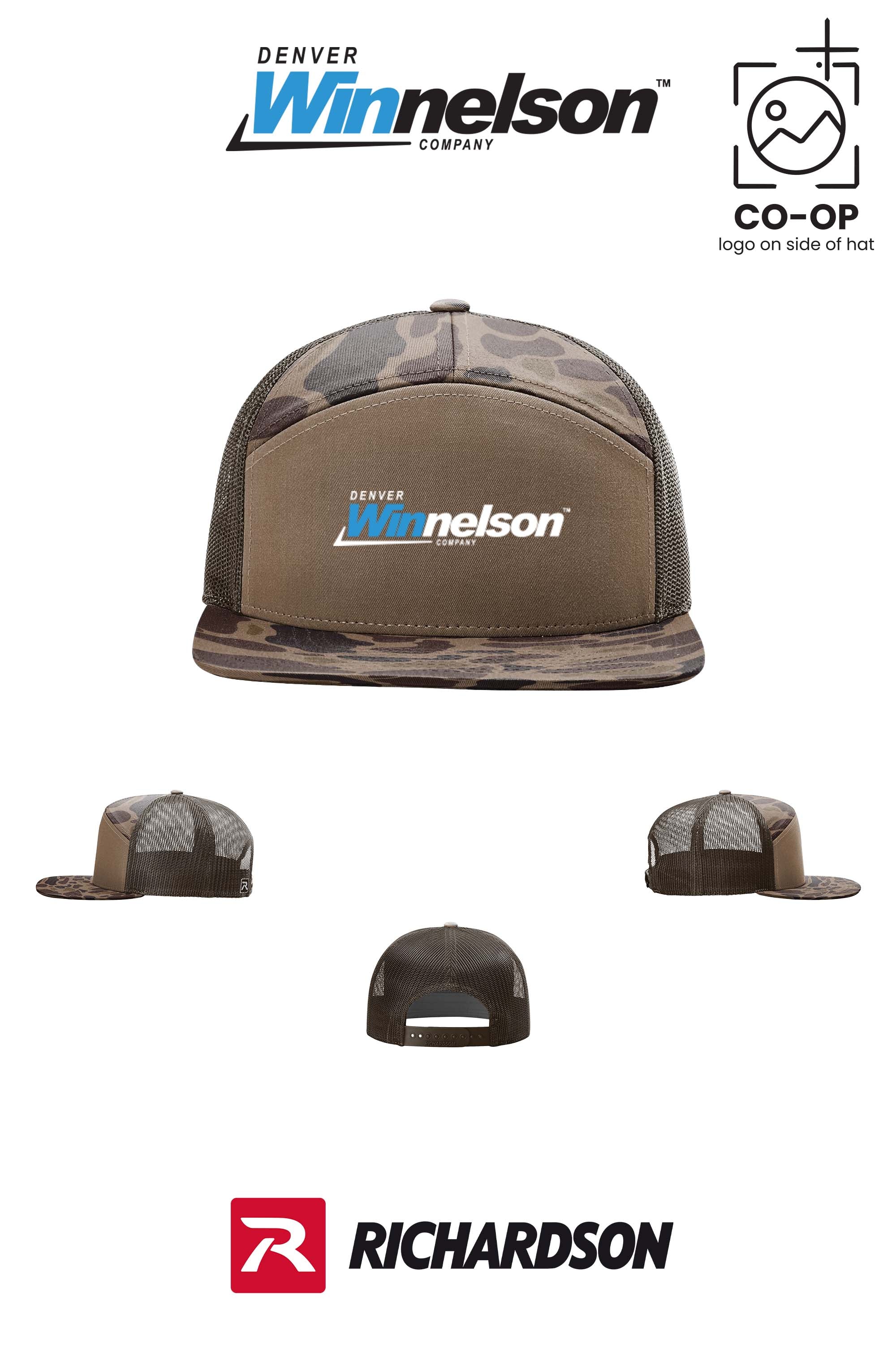 Richardson 168P Printed Seven-Panel Trucker- Denver Winnelson