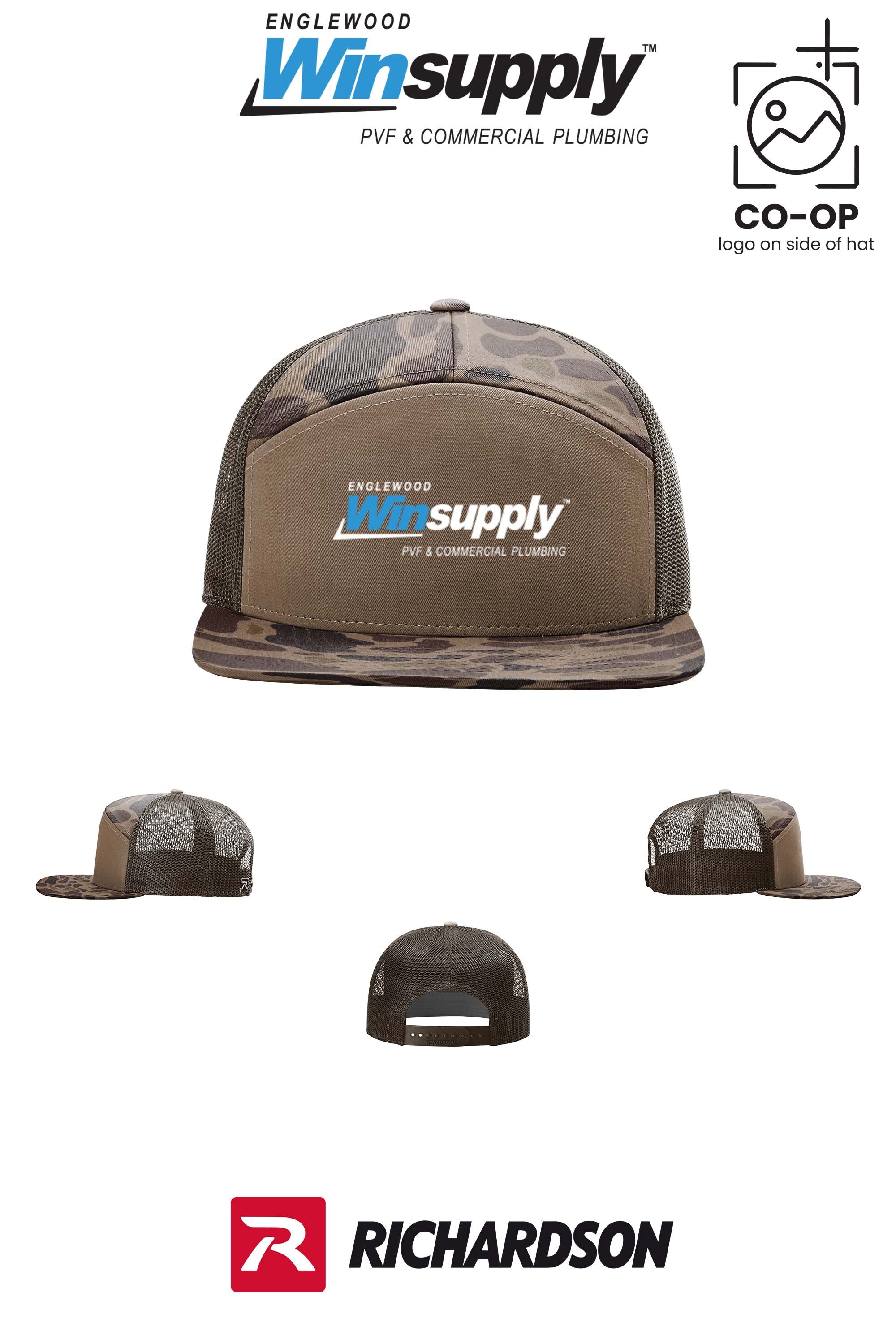 Richardson 168P Printed Seven-Panel Trucker- Englewood Winsupply