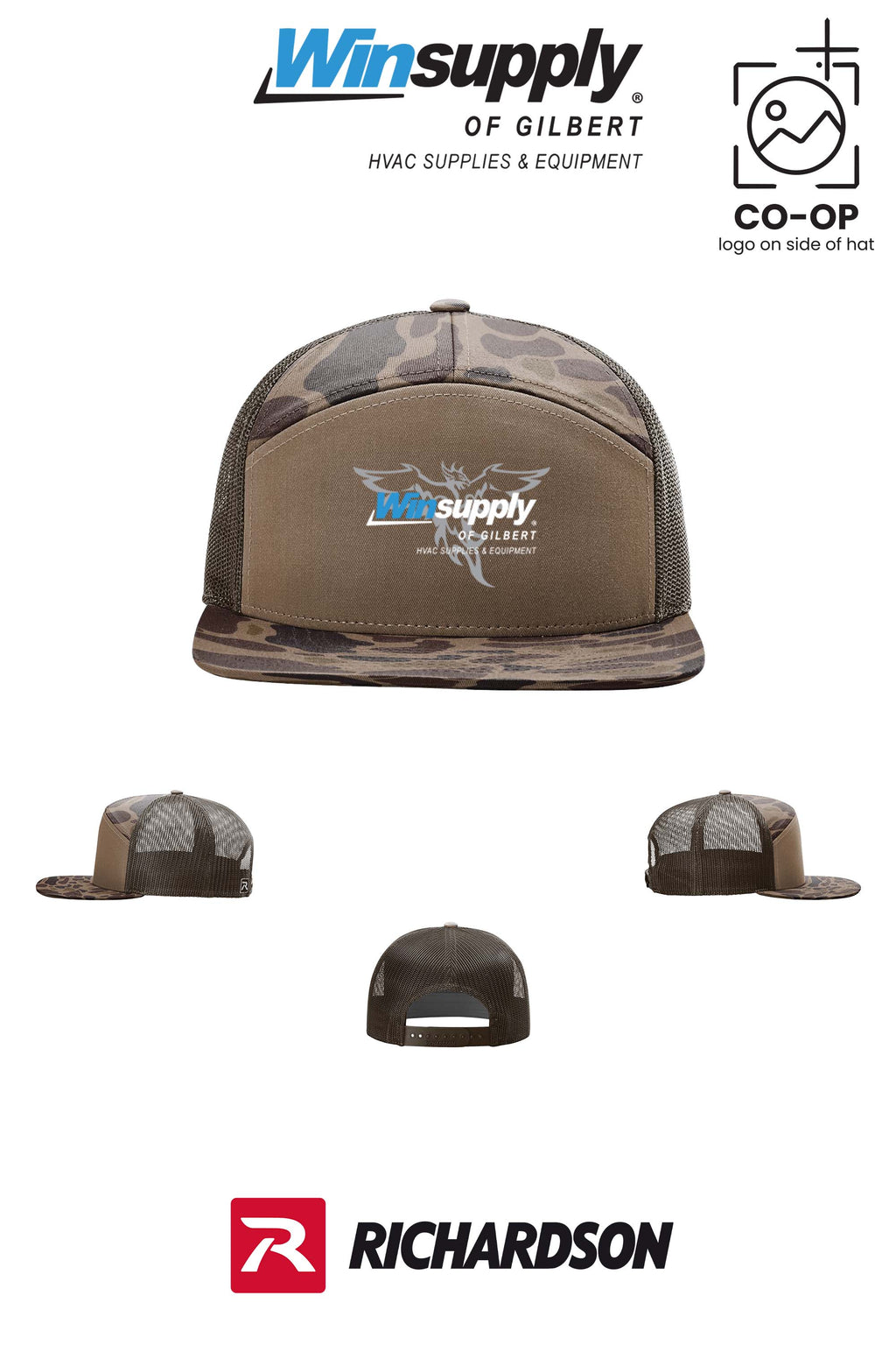 Richardson 168P Printed Seven-Panel Trucker- Winsupply of Gilbert