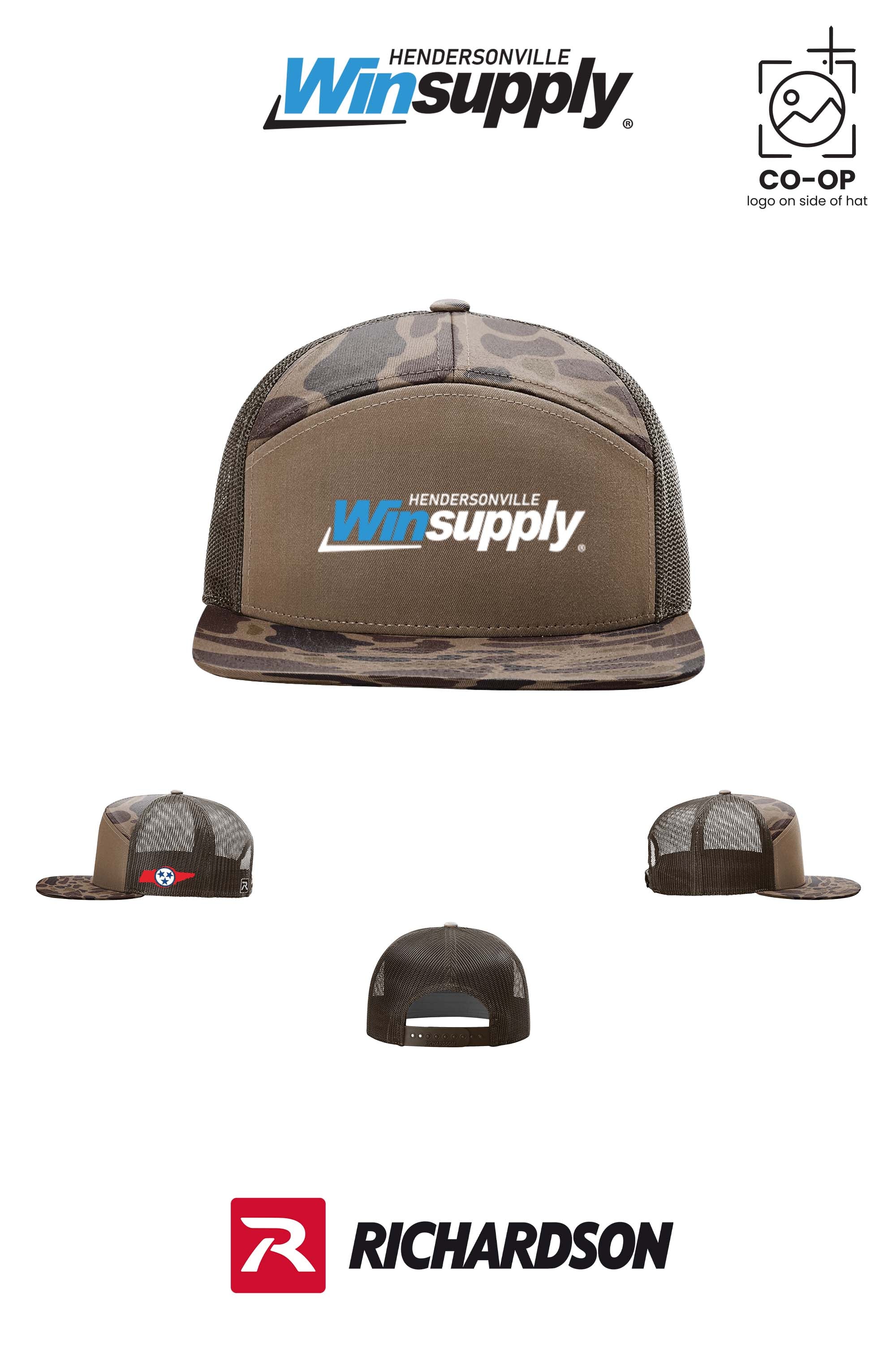 Richardson 168P Printed Seven-Panel Trucker- Winsupply of Hendersonville