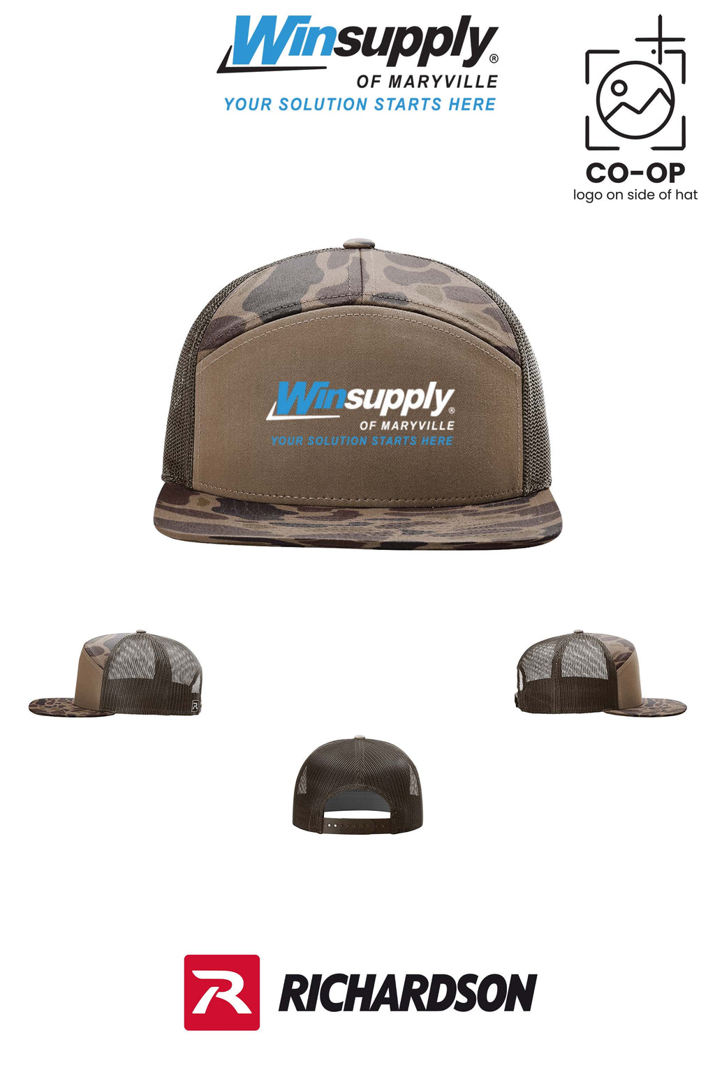 Richardson 168P Printed Seven-Panel Trucker- Winsupply of Maryville