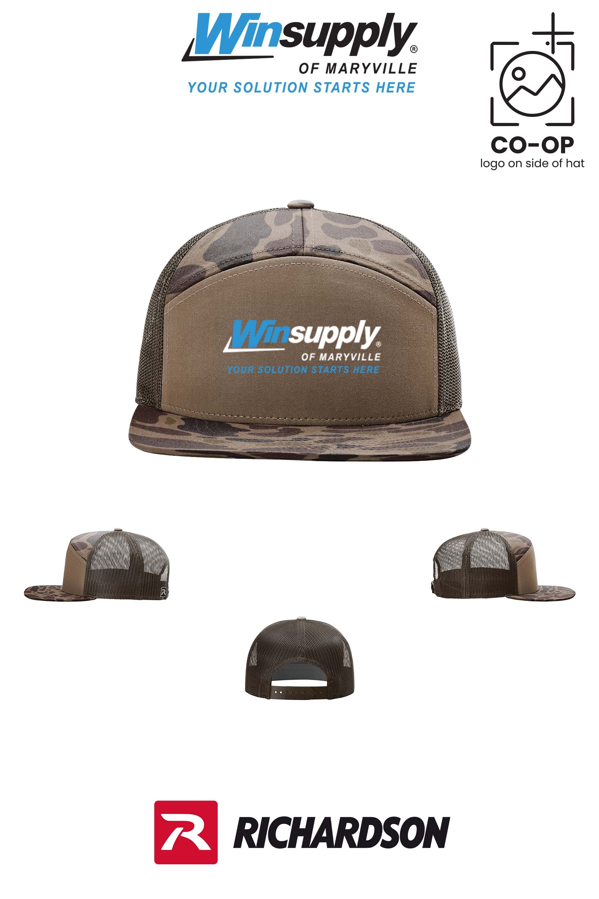 Richardson 168P Printed Seven-Panel Trucker- Winsupply of Maryville