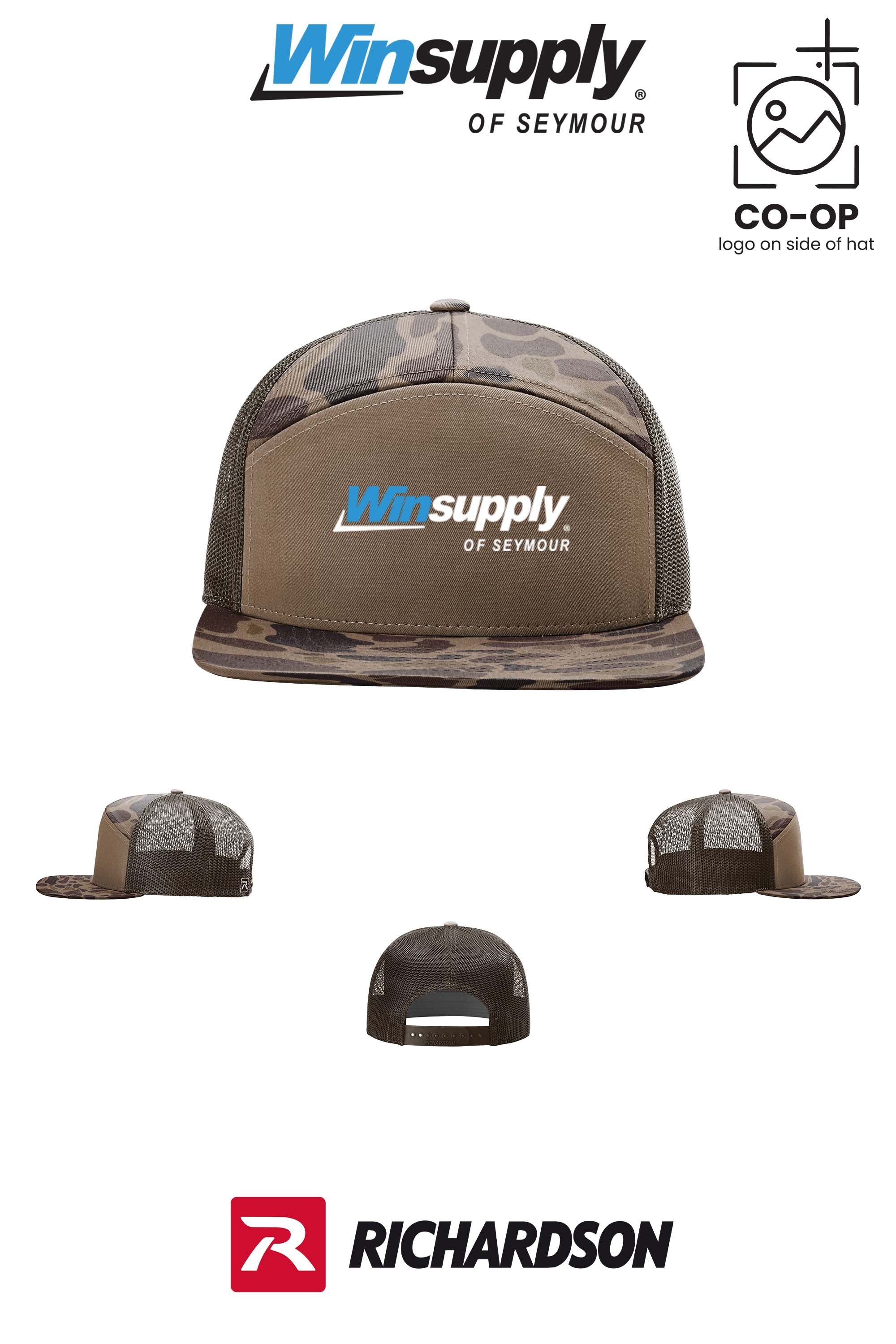 Richardson 168P Printed Seven-Panel Trucker- Winsupply of Seymour IN
