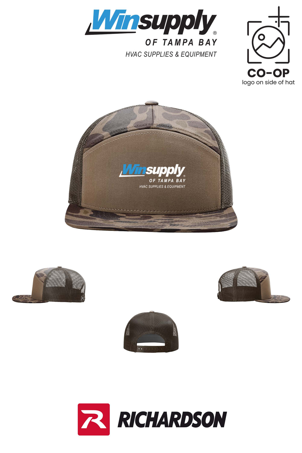Richardson 168P Printed Seven-Panel Trucker- Winsupply of Tampa Bay