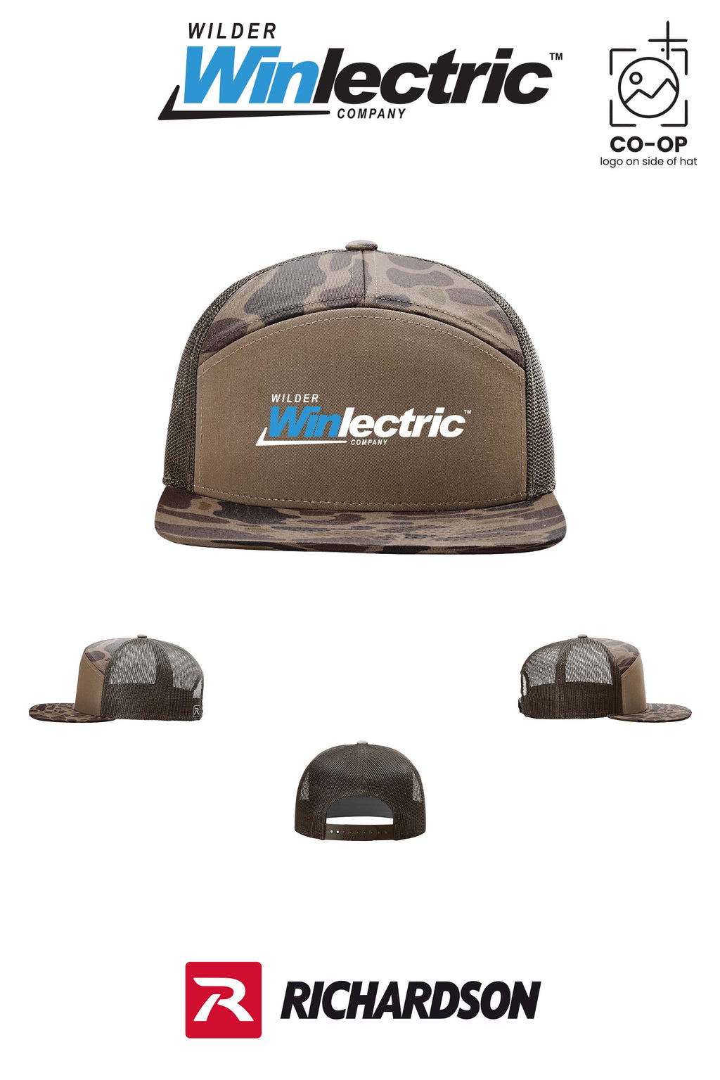 Richardson 168P Printed Seven-Panel Trucker- Wilder Winlectric