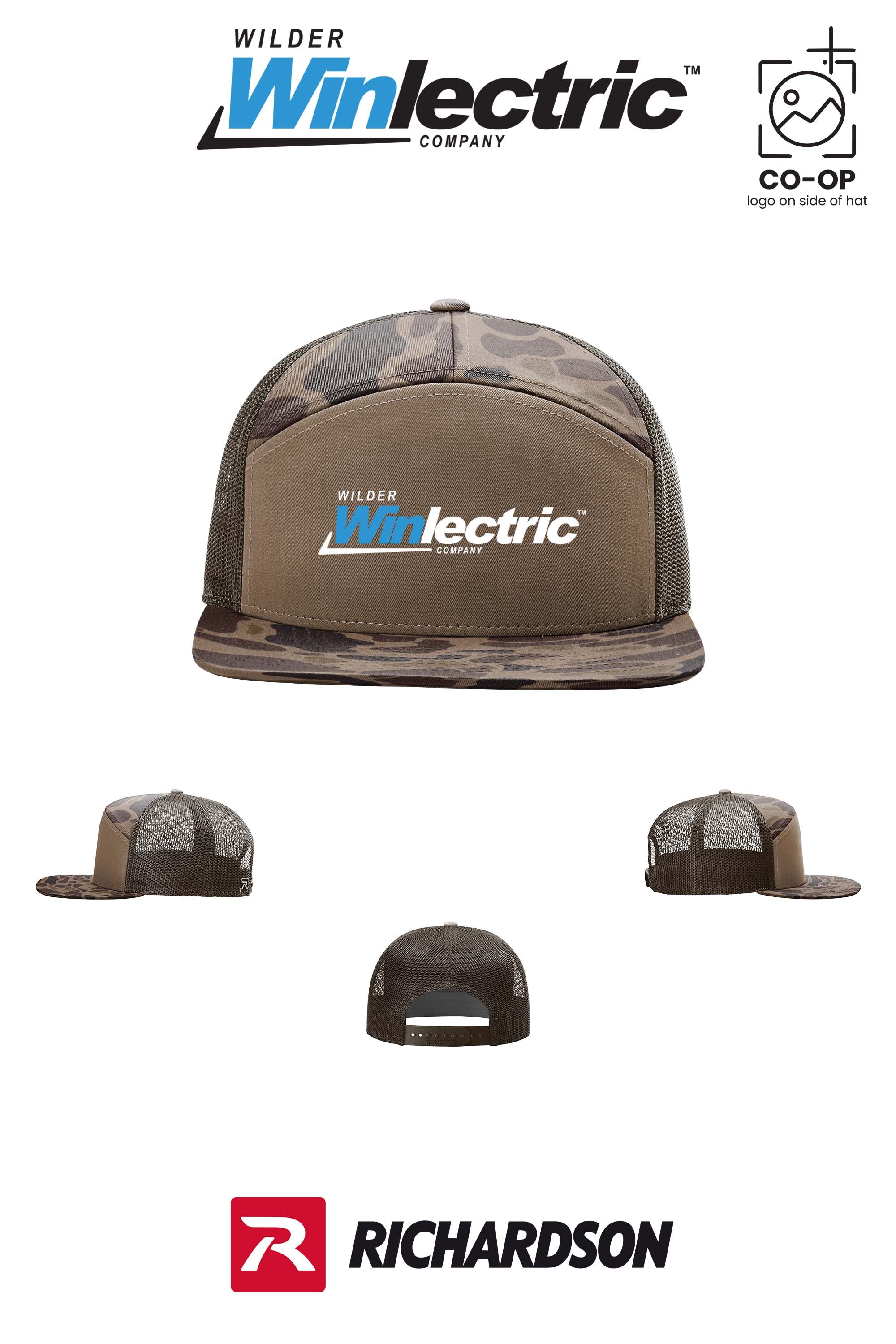 Richardson 168P Printed Seven-Panel Trucker- Wilder Winlectric