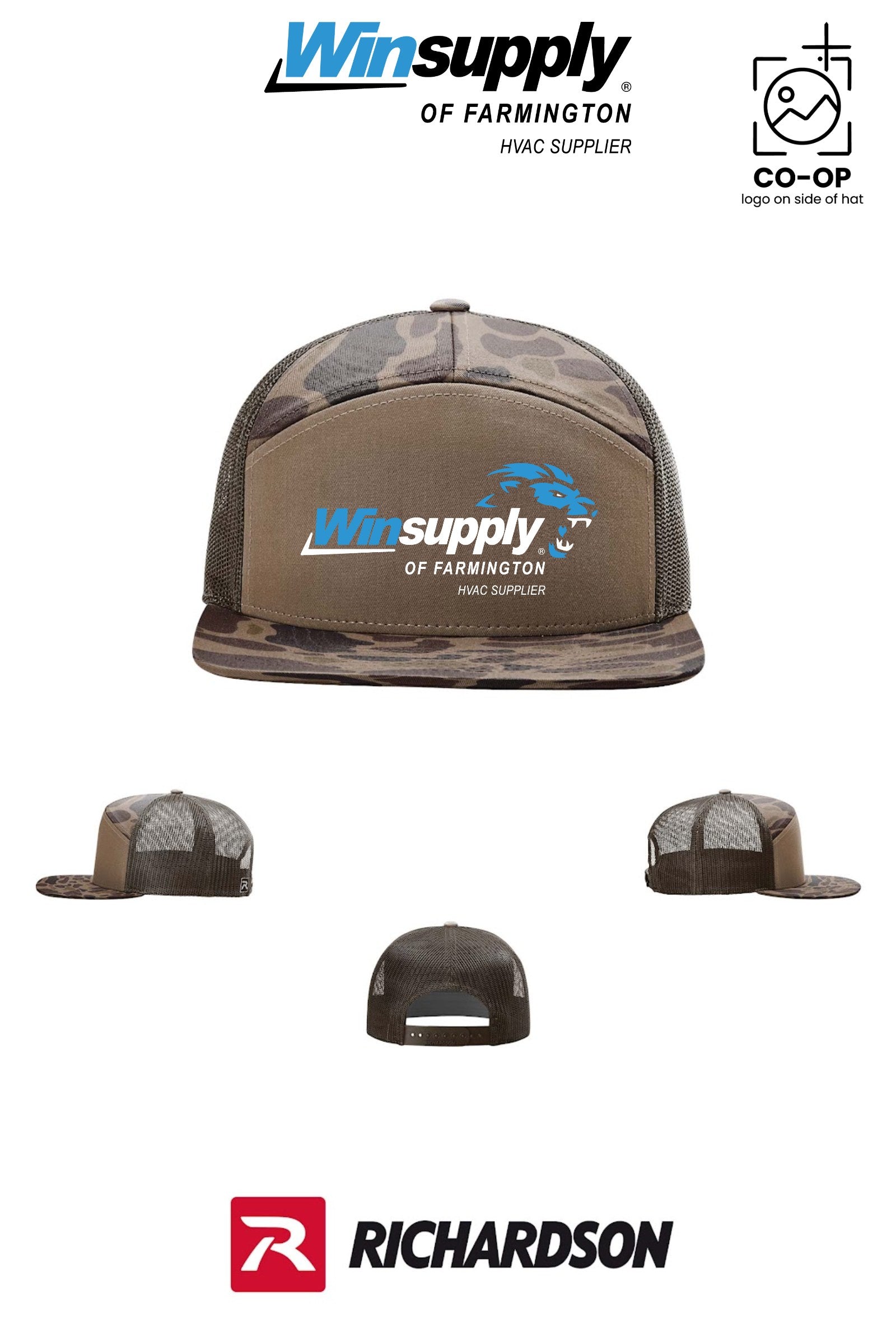 Richardson 168P Printed Seven-Panel Trucker- Winsupply of Farmington