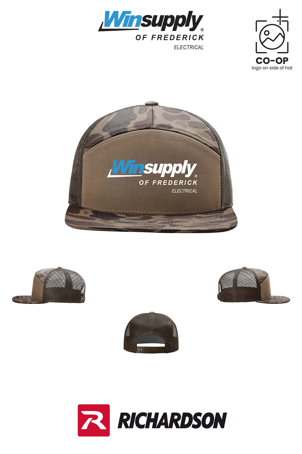 Richardson 168P Printed Seven-Panel Trucker- Winsupply of Frederick