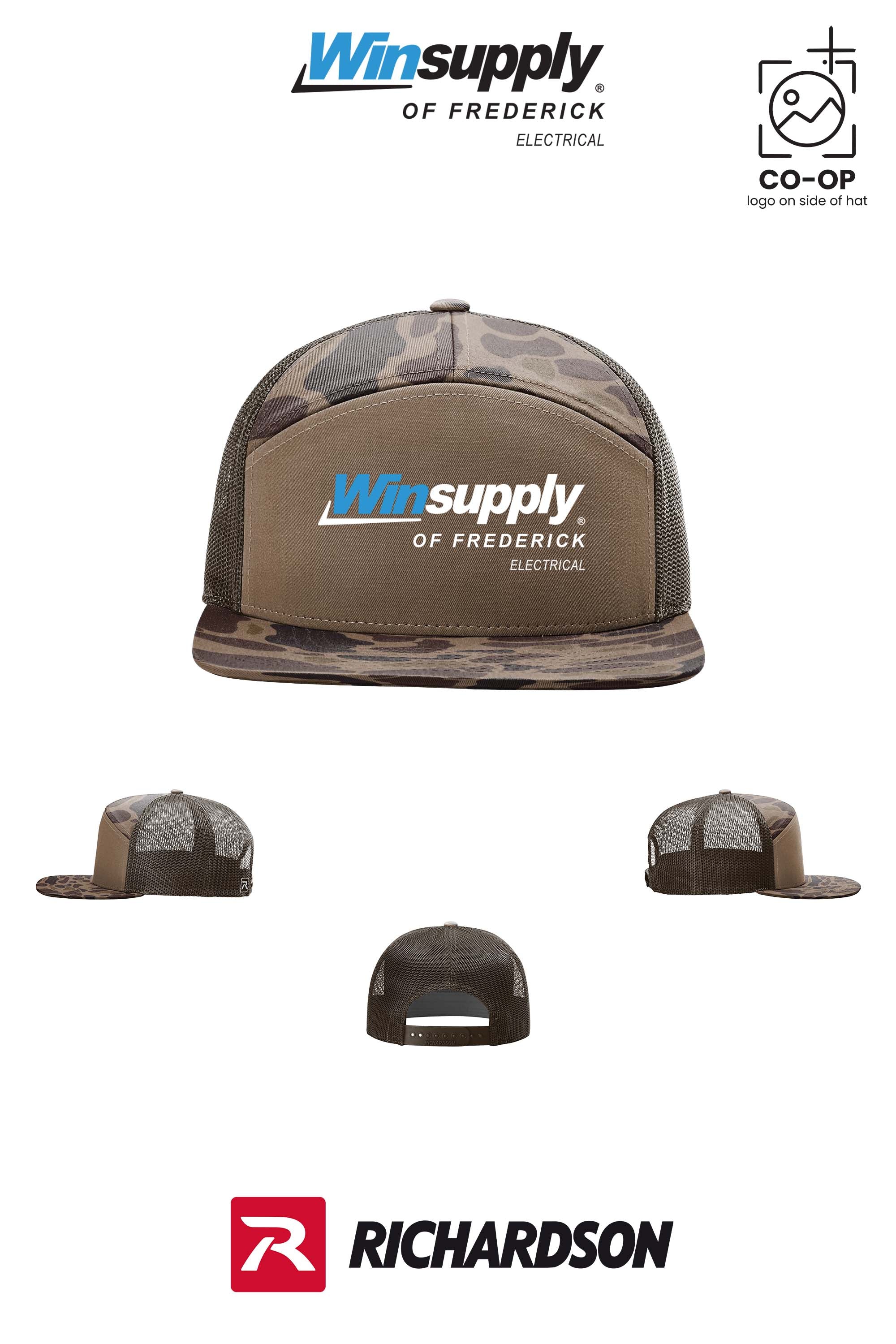Richardson 168P Printed Seven-Panel Trucker- Winsupply of Frederick