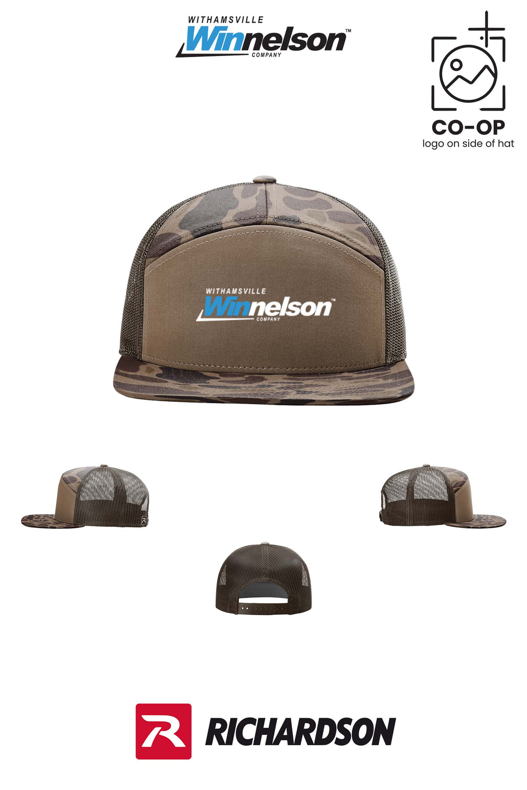 Richardson 168P Printed Seven-Panel Trucker- Withamsville Winnelson