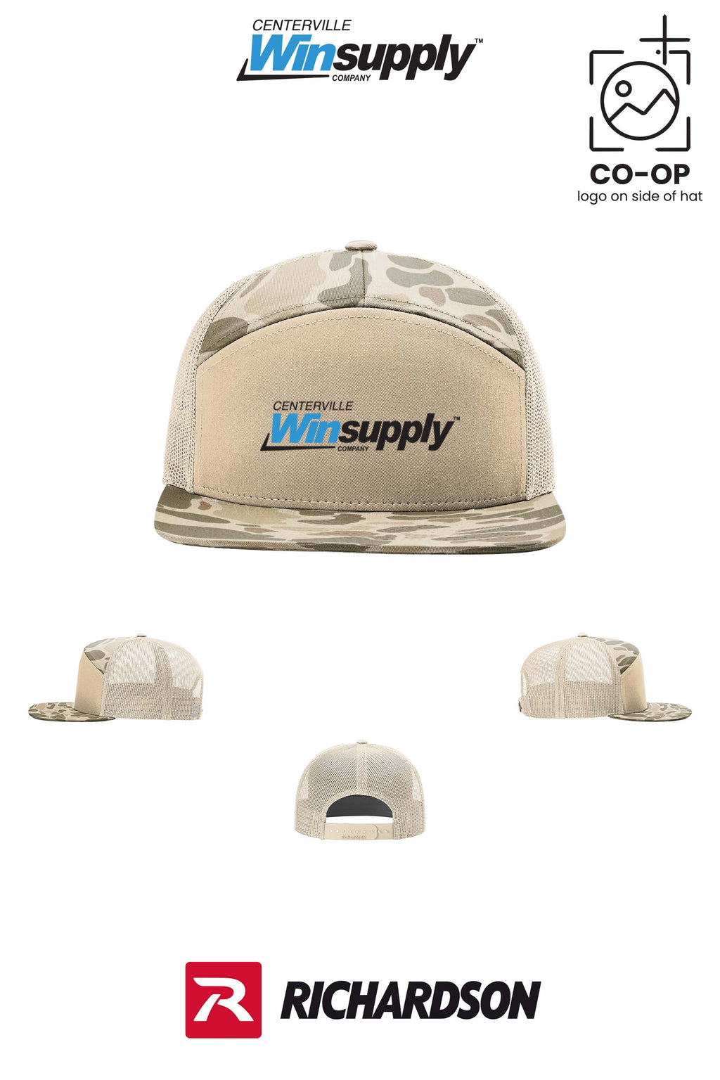 Richardson 168P Printed Seven-Panel Trucker- Winsupply Centerville OH