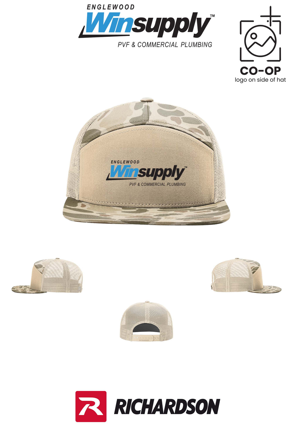 Richardson 168P Printed Seven-Panel Trucker- Englewood Winsupply