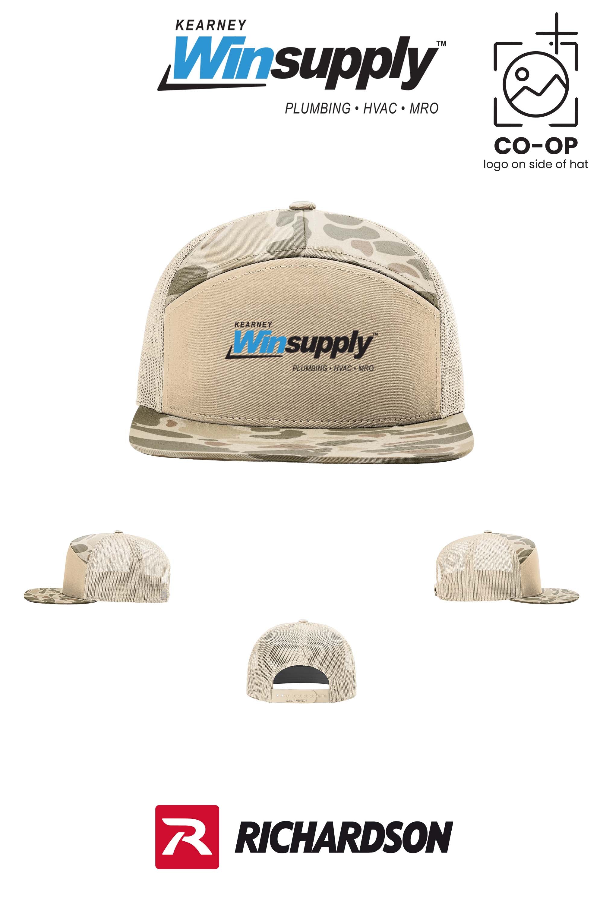 Richardson 168P Printed Seven-Panel Trucker- Kearney Winsupply