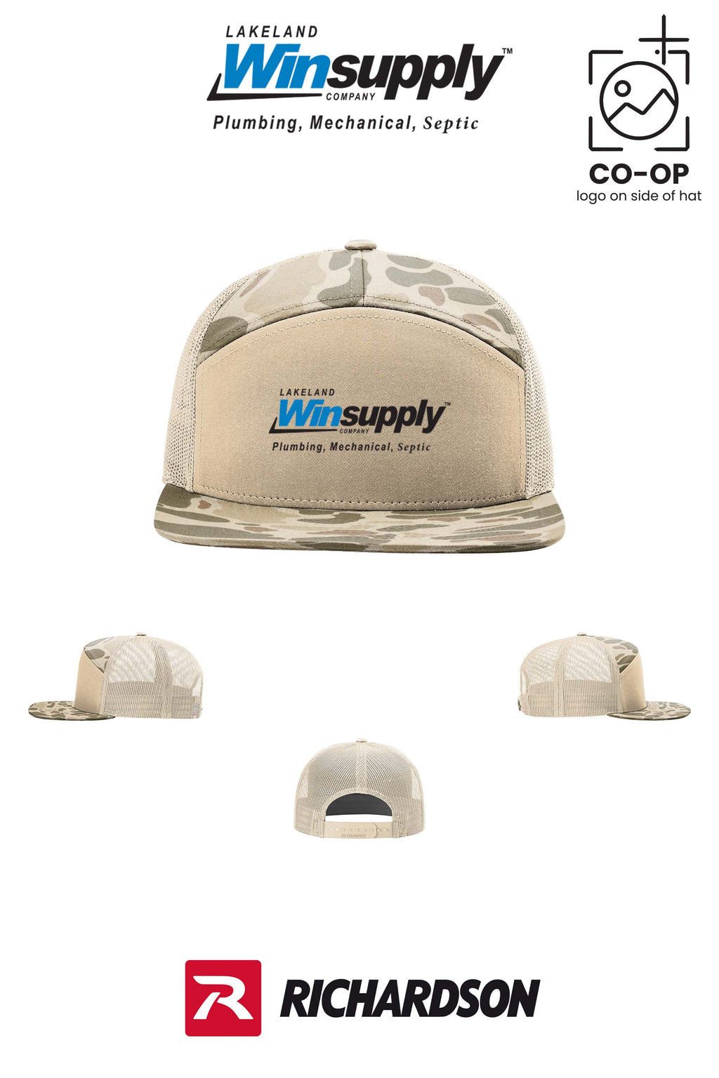 Richardson 168P Printed Seven-Panel Trucker- Lakeland Winsupply