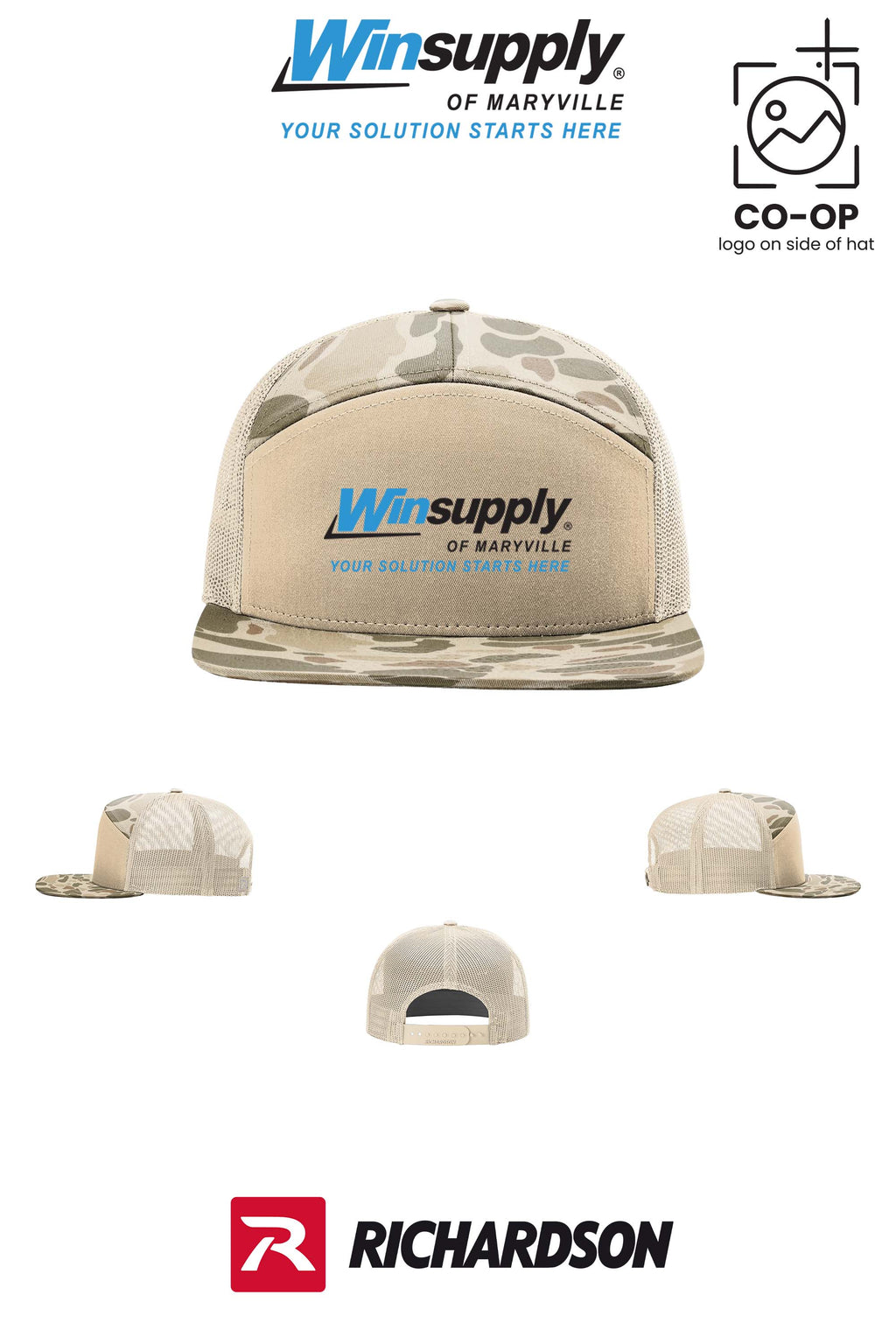Richardson 168P Printed Seven-Panel Trucker- Winsupply of Maryville