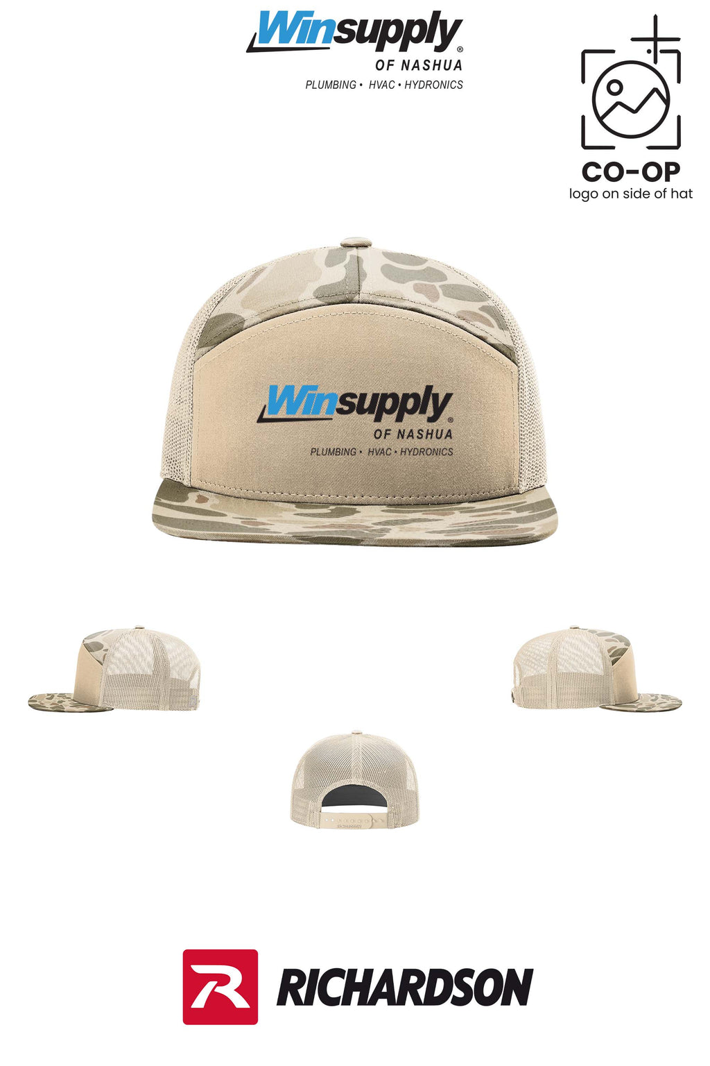 Richardson 168P Printed Seven-Panel Trucker- Winsupply of Nashua