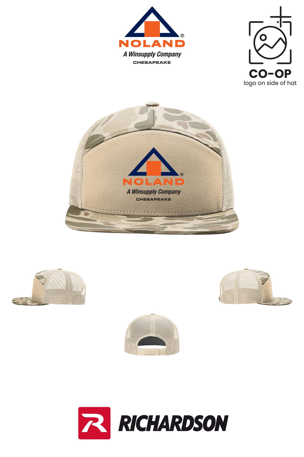 Richardson 168P Printed Seven-Panel Trucker- Noland Company Chesapeake