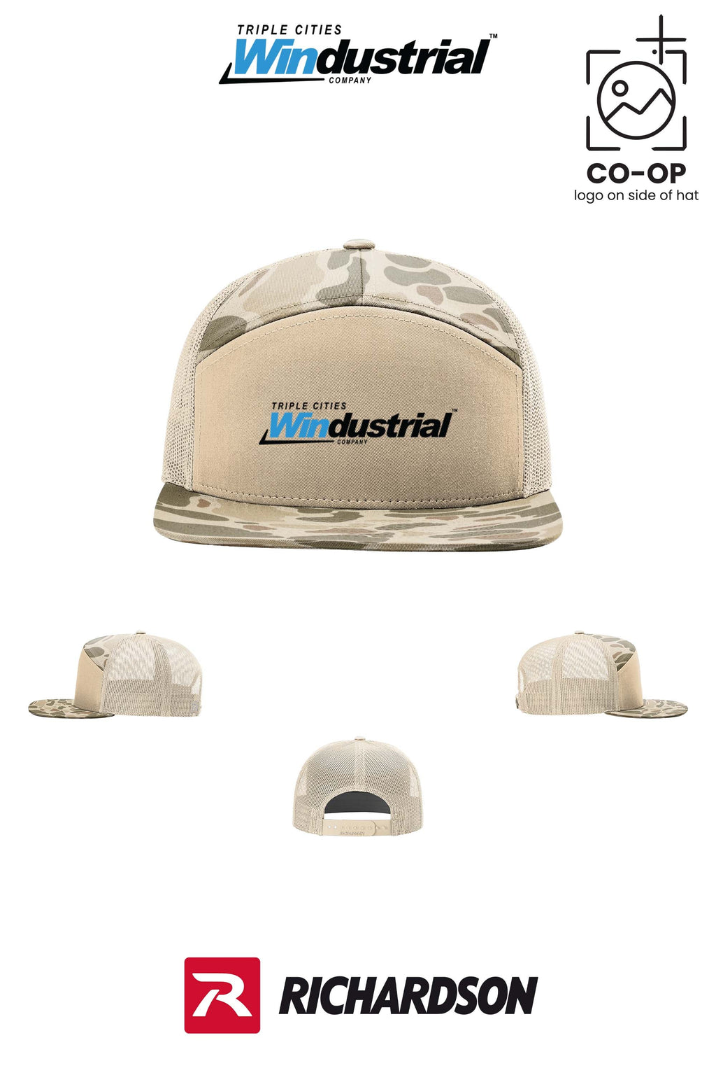 Richardson 168P Printed Seven-Panel Trucker- Windustrial Triple Cities