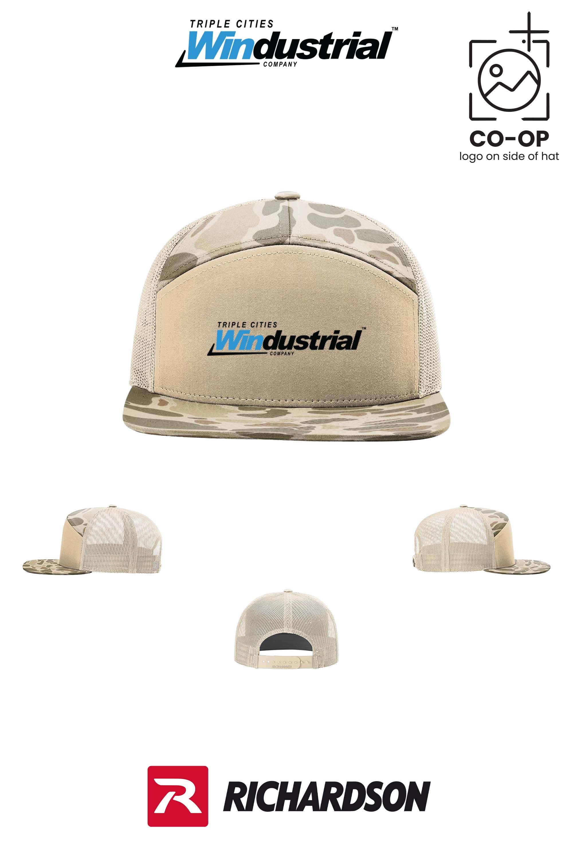 Richardson 168P Printed Seven-Panel Trucker- Windustrial Triple Cities