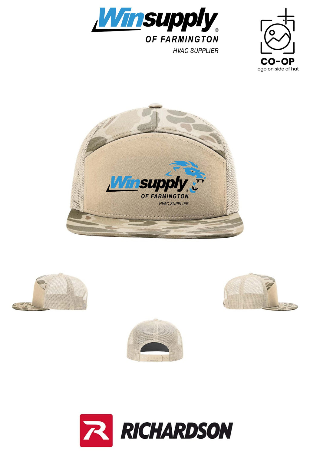 Richardson 168P Printed Seven-Panel Trucker- Winsupply of Farmington