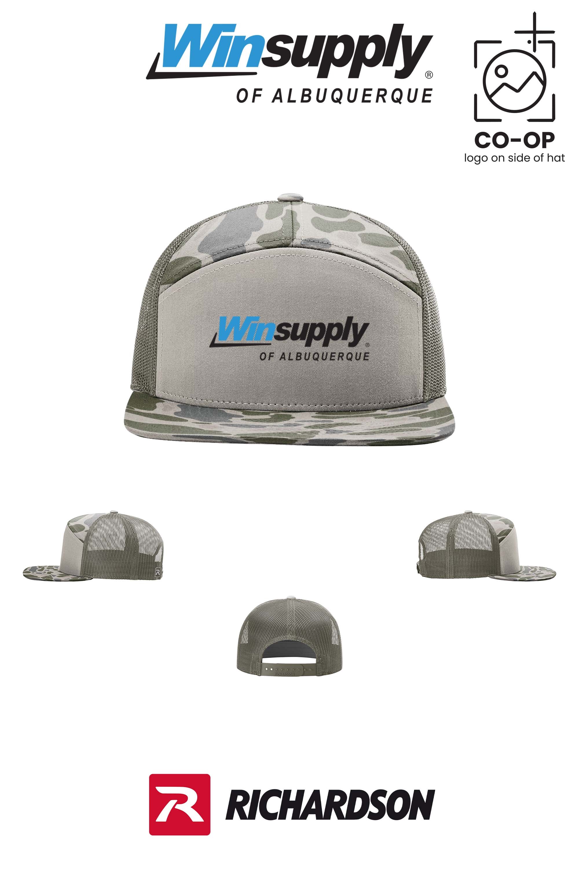 Richardson 168P Printed Seven-Panel Trucker- Winsupply of Albuquerque