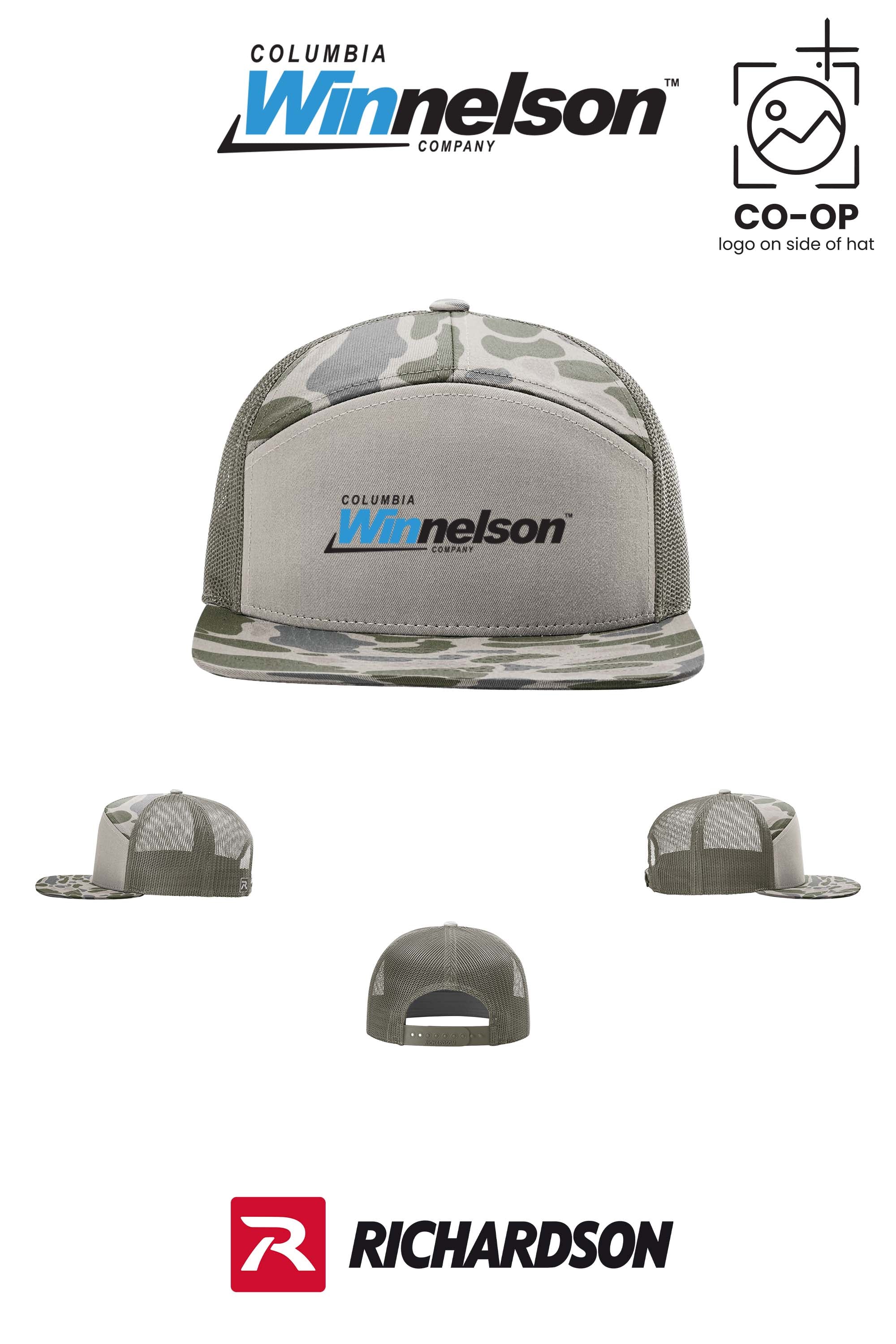 Richardson 168P Printed Seven-Panel Trucker- Columbia MO Winnelson