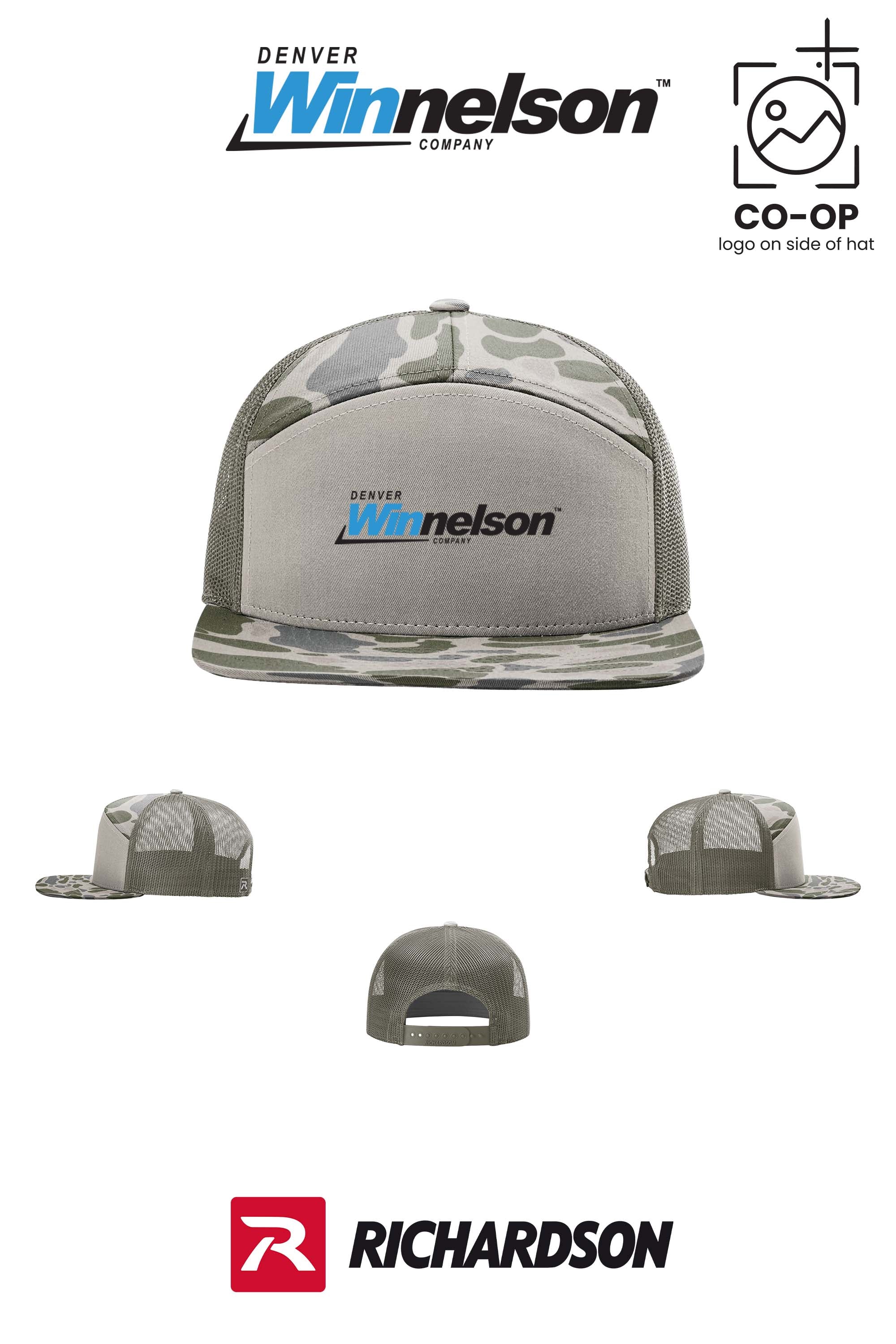 Richardson 168P Printed Seven-Panel Trucker- Denver Winnelson